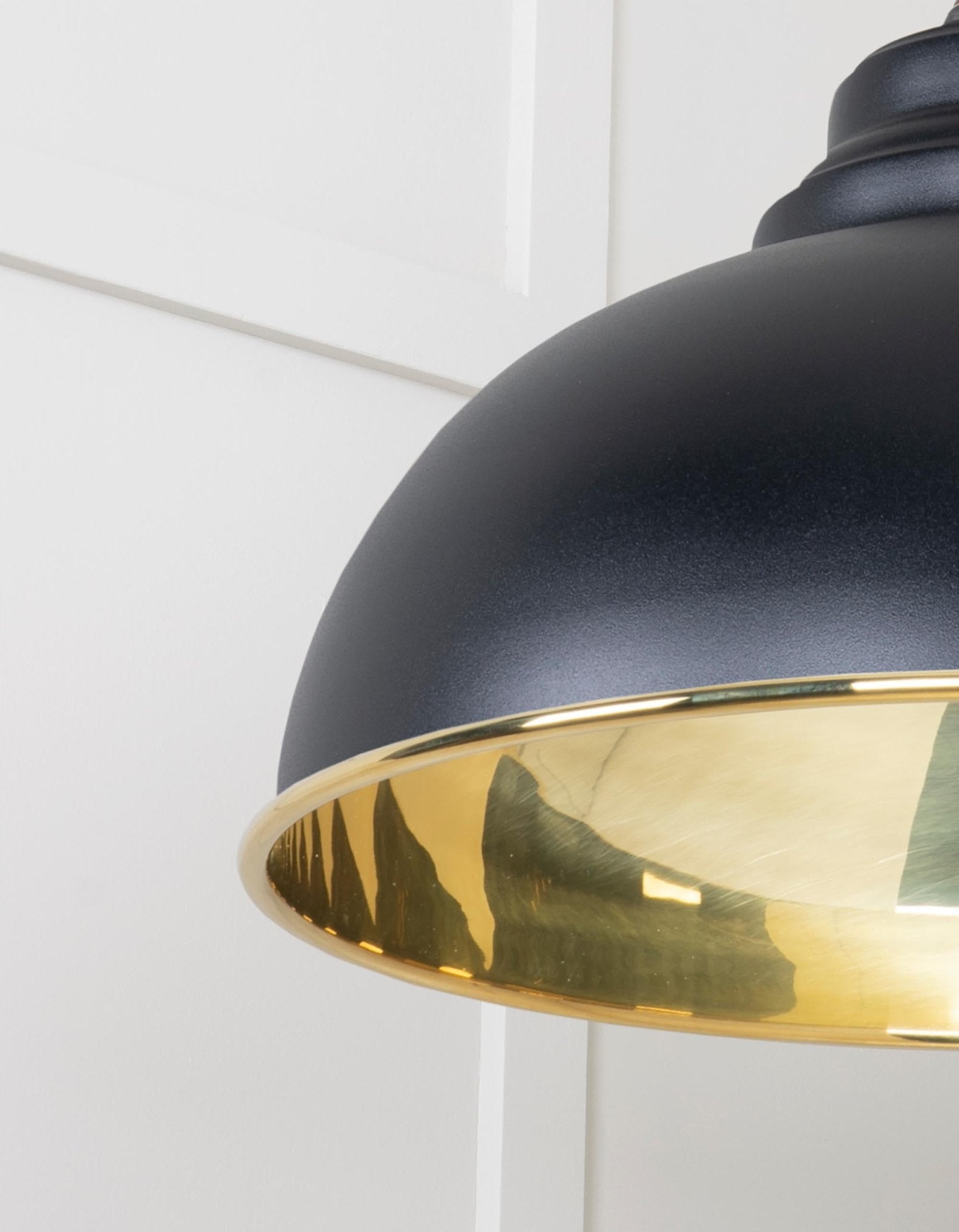 Smooth Brass Harborne Pendant | Elan Black - From The Anvil - EB London