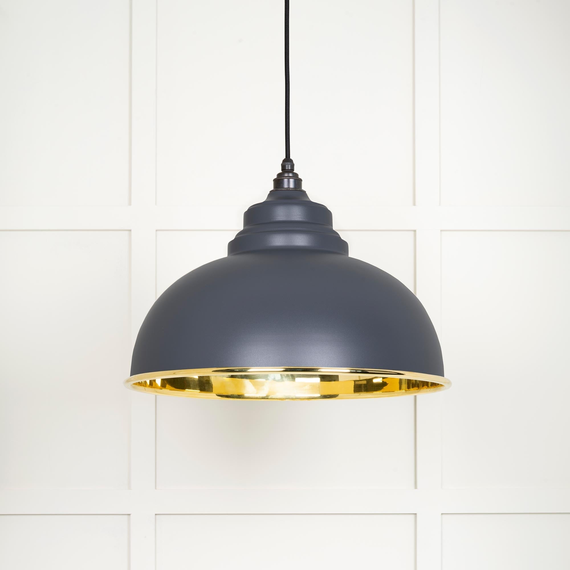 Smooth Brass Harborne Pendant | Slate - From The Anvil - EB London