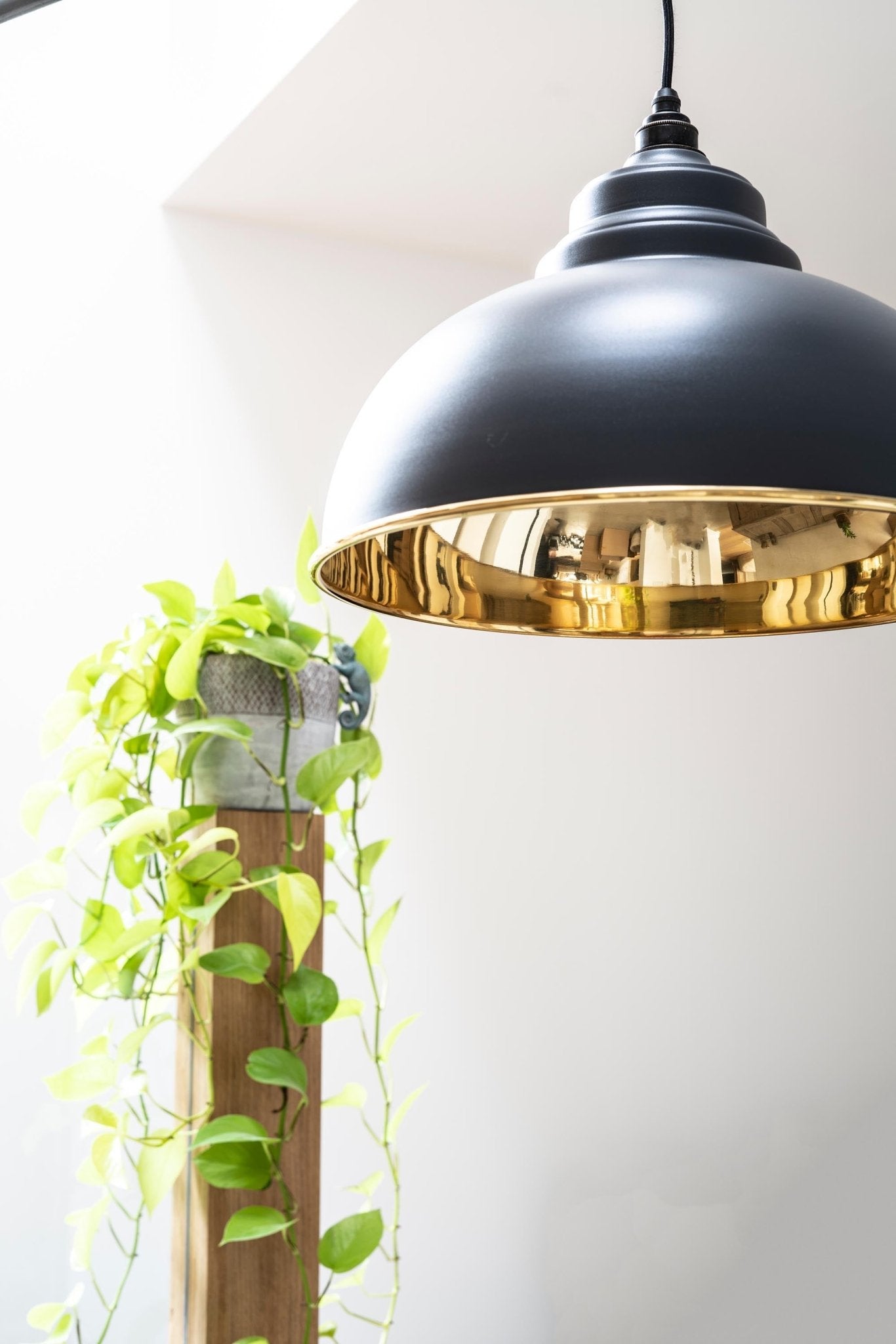 Smooth Brass Harborne Pendant | Slate - From The Anvil - EB London