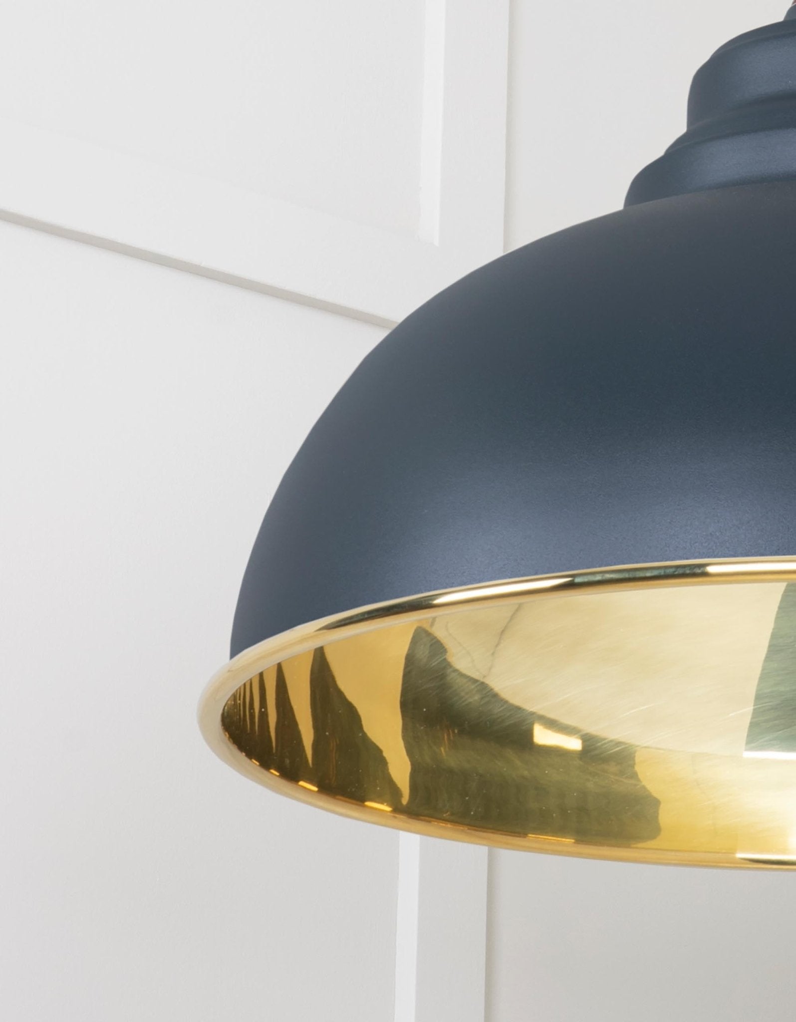 Smooth Brass Harborne Pendant | Soot - From The Anvil - EB London