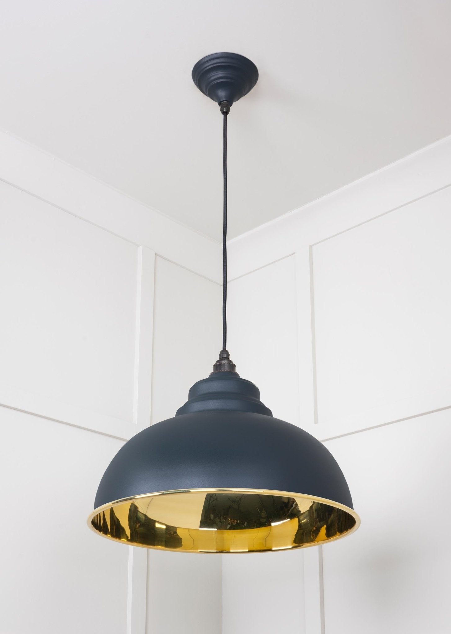 Smooth Brass Harborne Pendant | Soot - From The Anvil - EB London