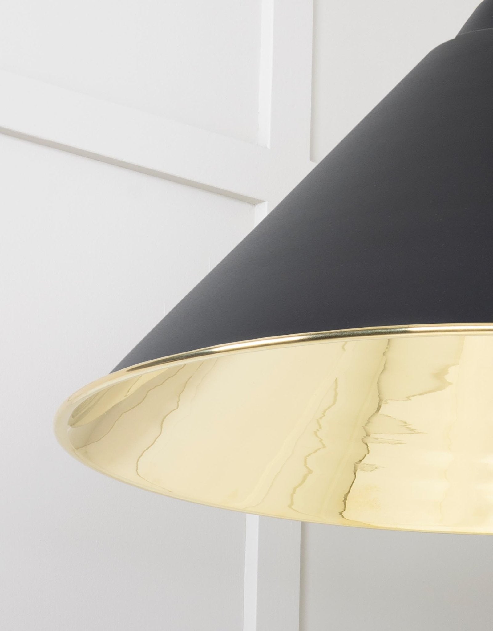 Smooth Brass Hockley Pendant | Elan Black - From The Anvil - EB London