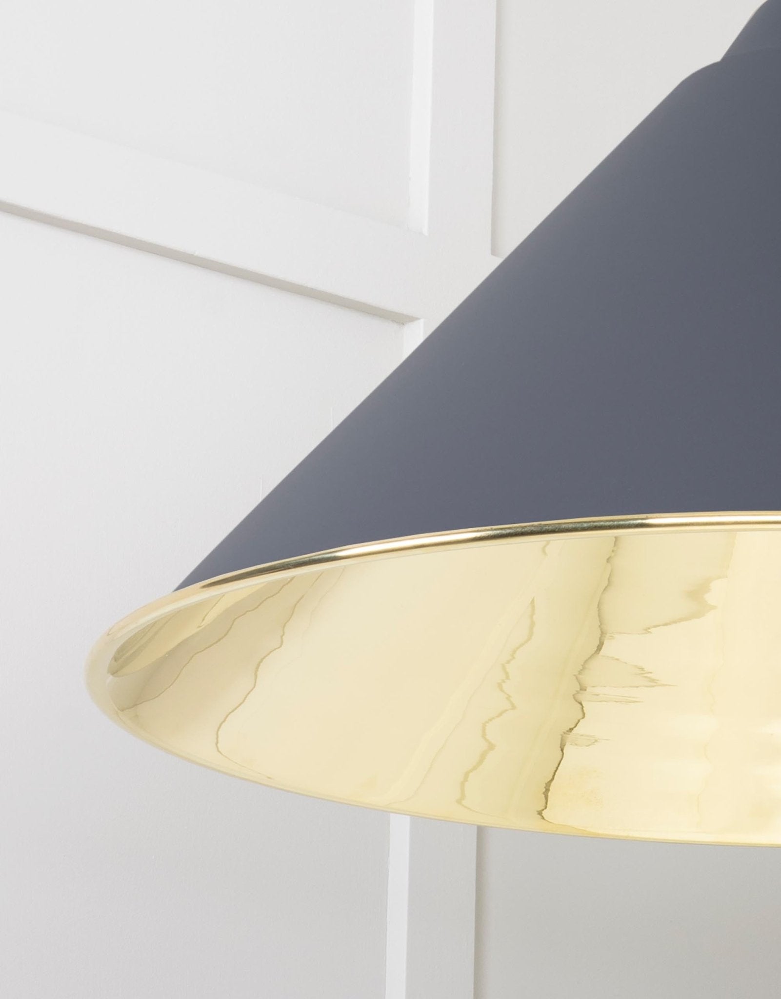 Smooth Brass Hockley Pendant | Slate - From The Anvil - EB London