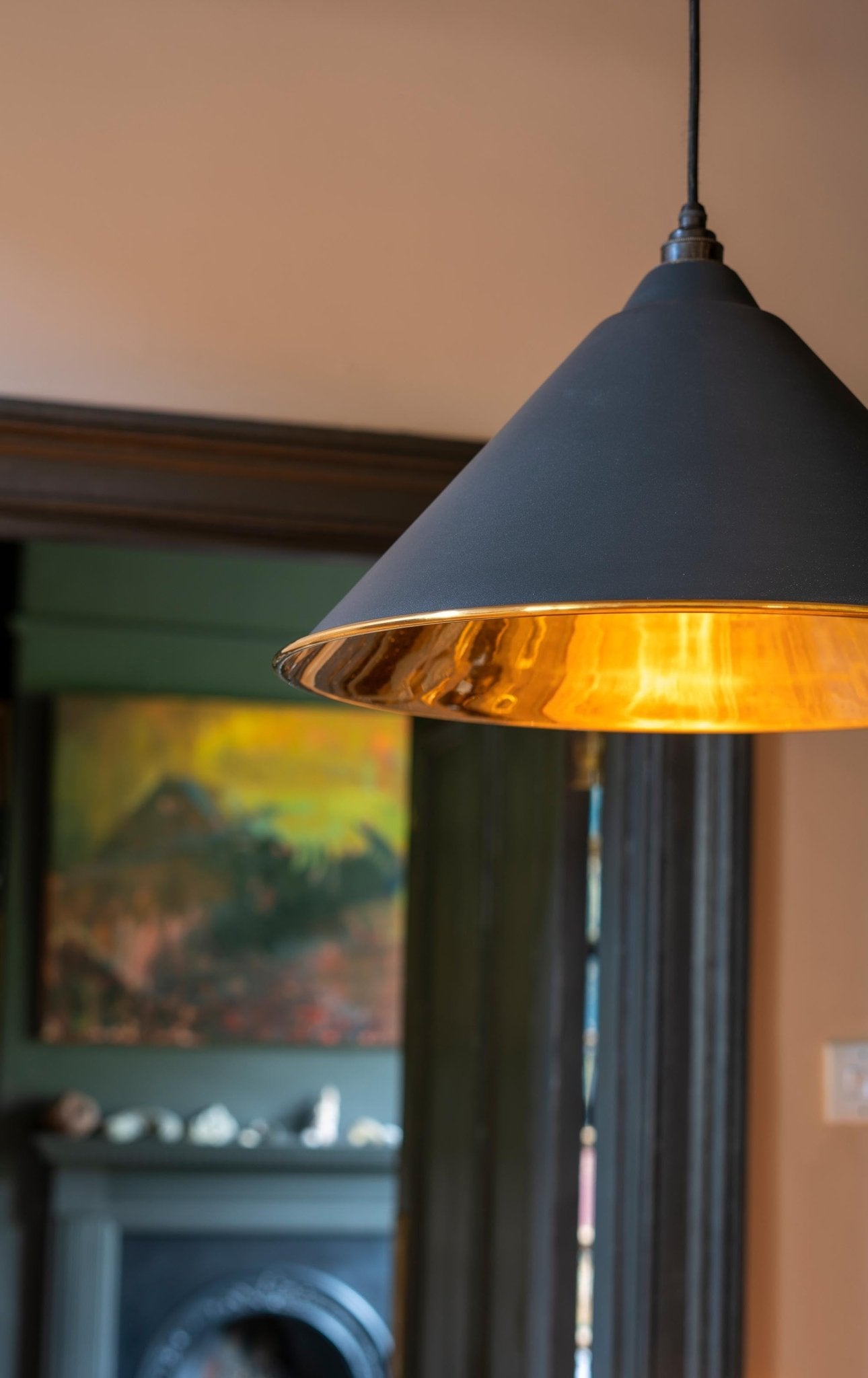 Smooth Brass Hockley Pendant | Soot - From The Anvil - EB London