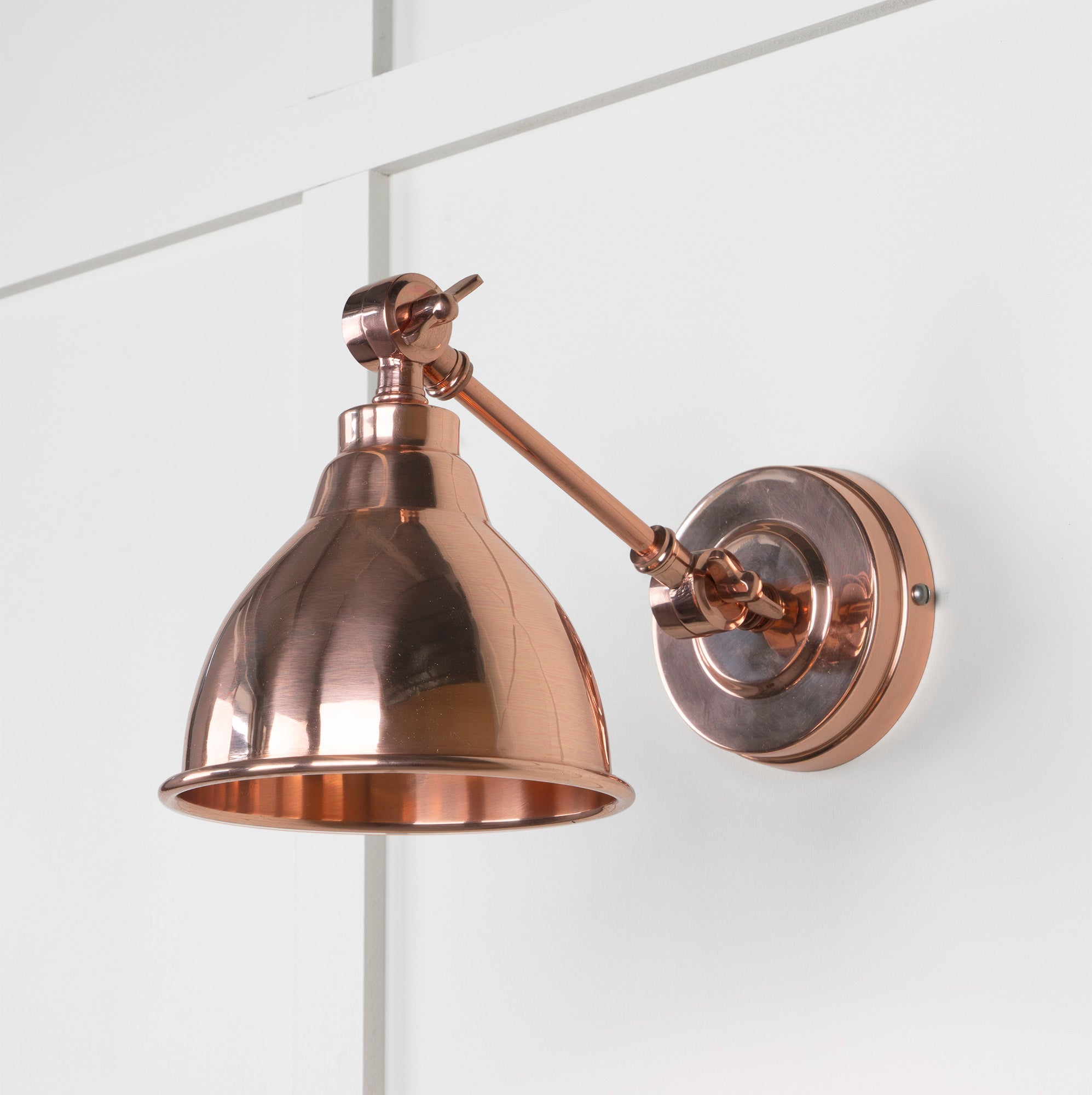 Smooth Copper Brindley Wall Light | Smooth Copper Bare - From the Anvil - EB London