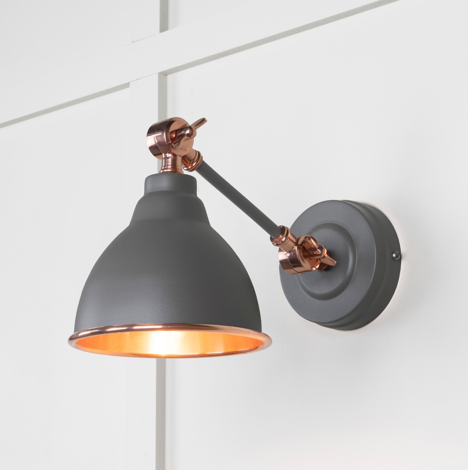 Smooth Copper Brindley Wall Light | Smooth Copper Bluff - From the Anvil - EB London