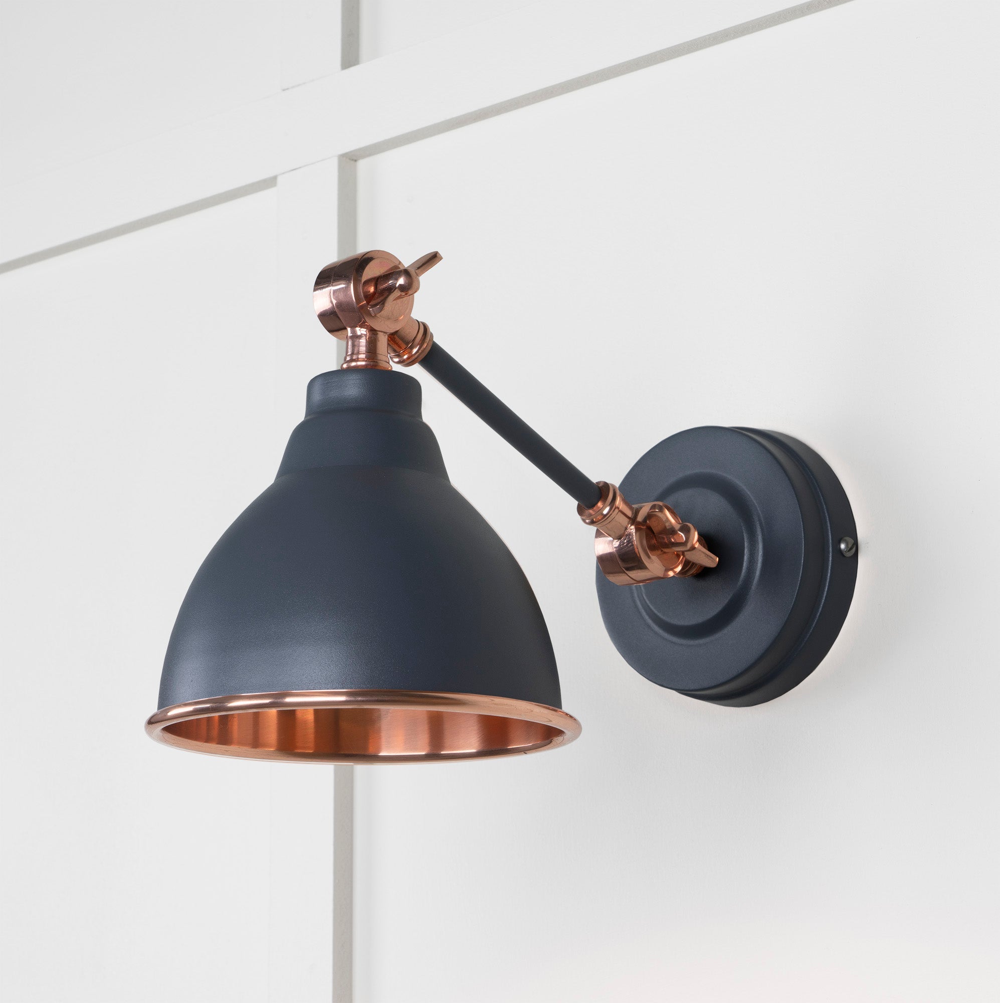 Smooth Copper Brindley Wall Light | Smooth Copper Slate - From the Anvil - EB London