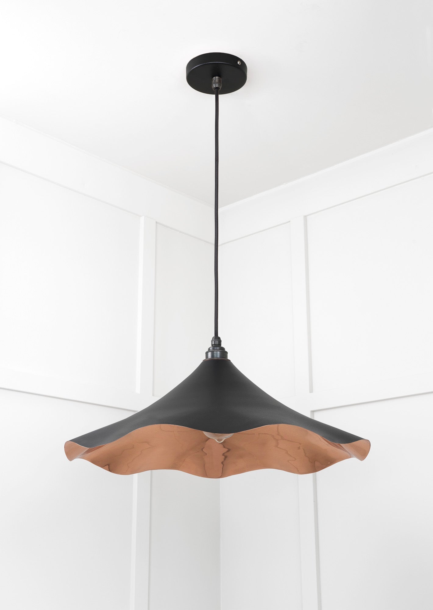 Smooth Copper Flora Pendant | Elan Black - From The Anvil - EB London