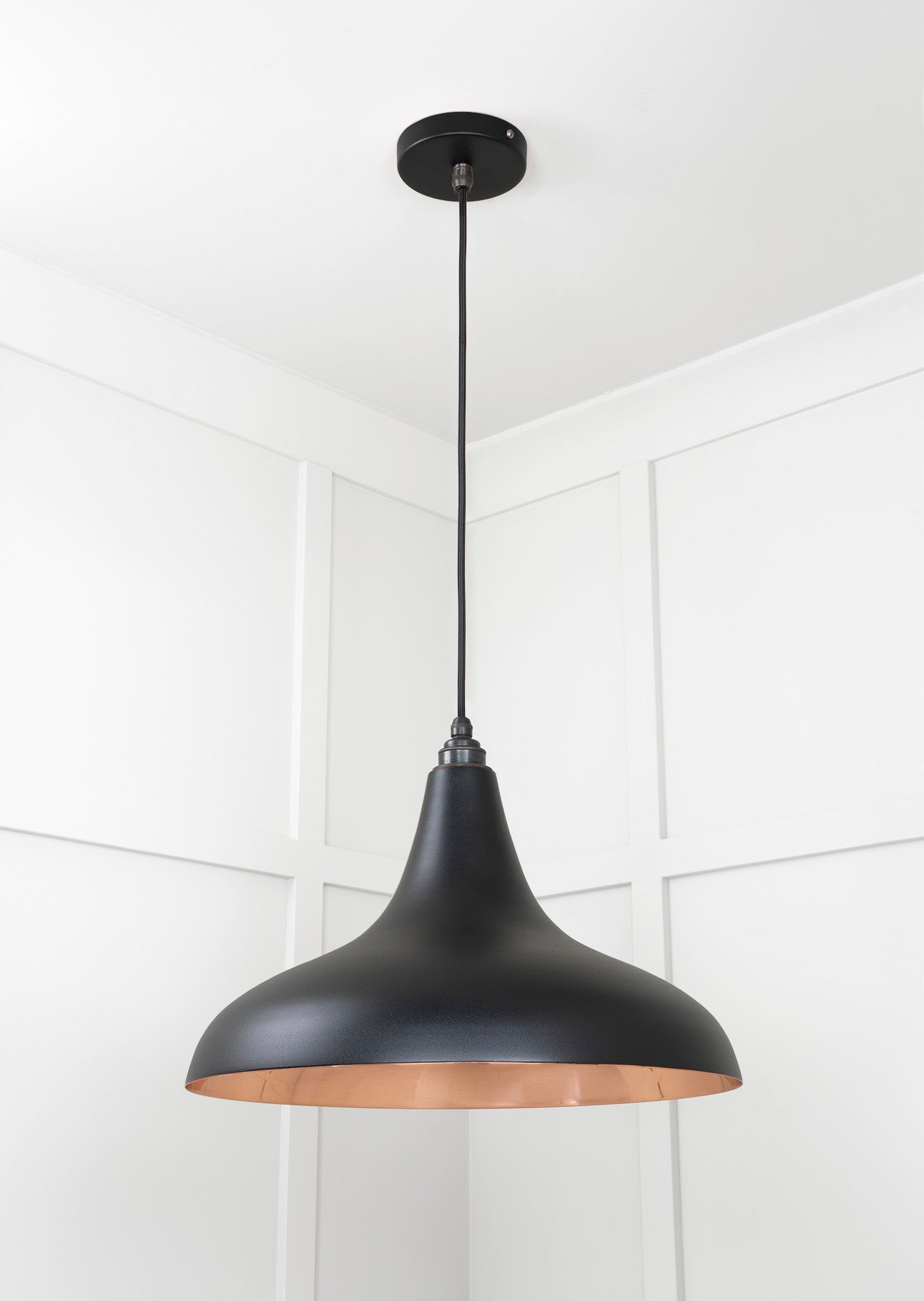 Smooth Copper Frankley Pendant | Elan Black - From The Anvil - EB London