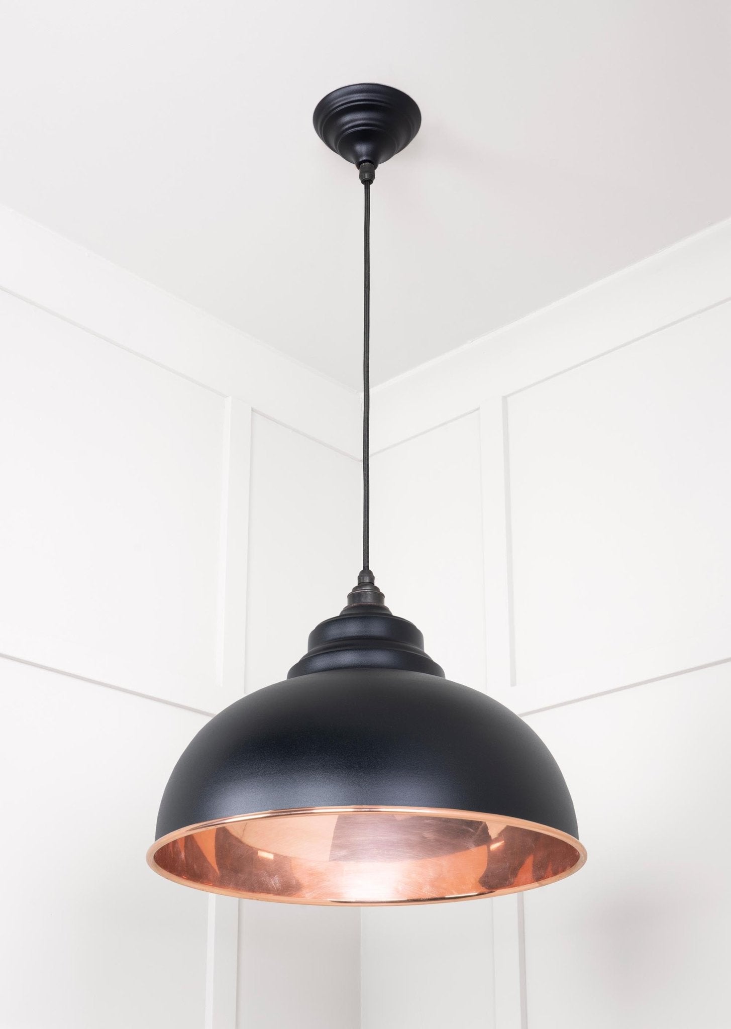 Smooth Copper Harborne Pendant | Elan Black - From The Anvil - EB London