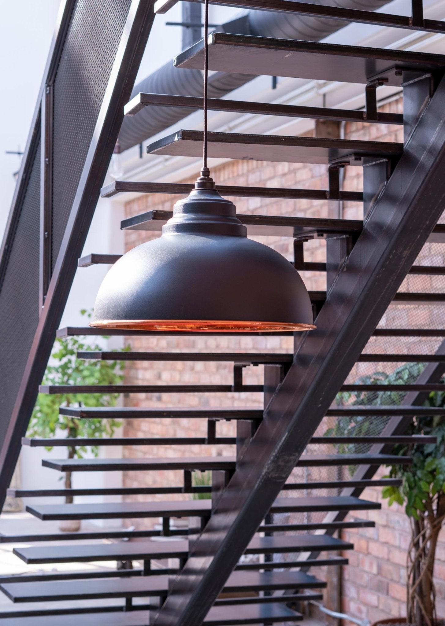 Smooth Copper Harborne Pendant | Soot - From The Anvil - EB London