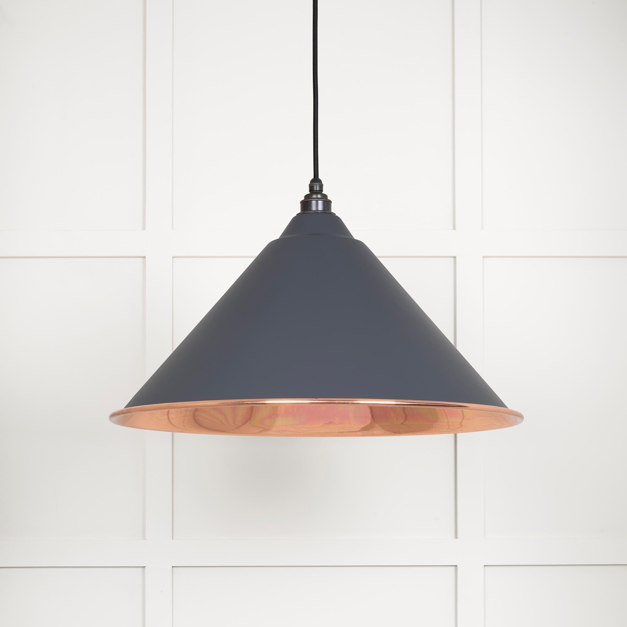 Smooth Copper Hockley Pendant | Slate - From The Anvil - EB London
