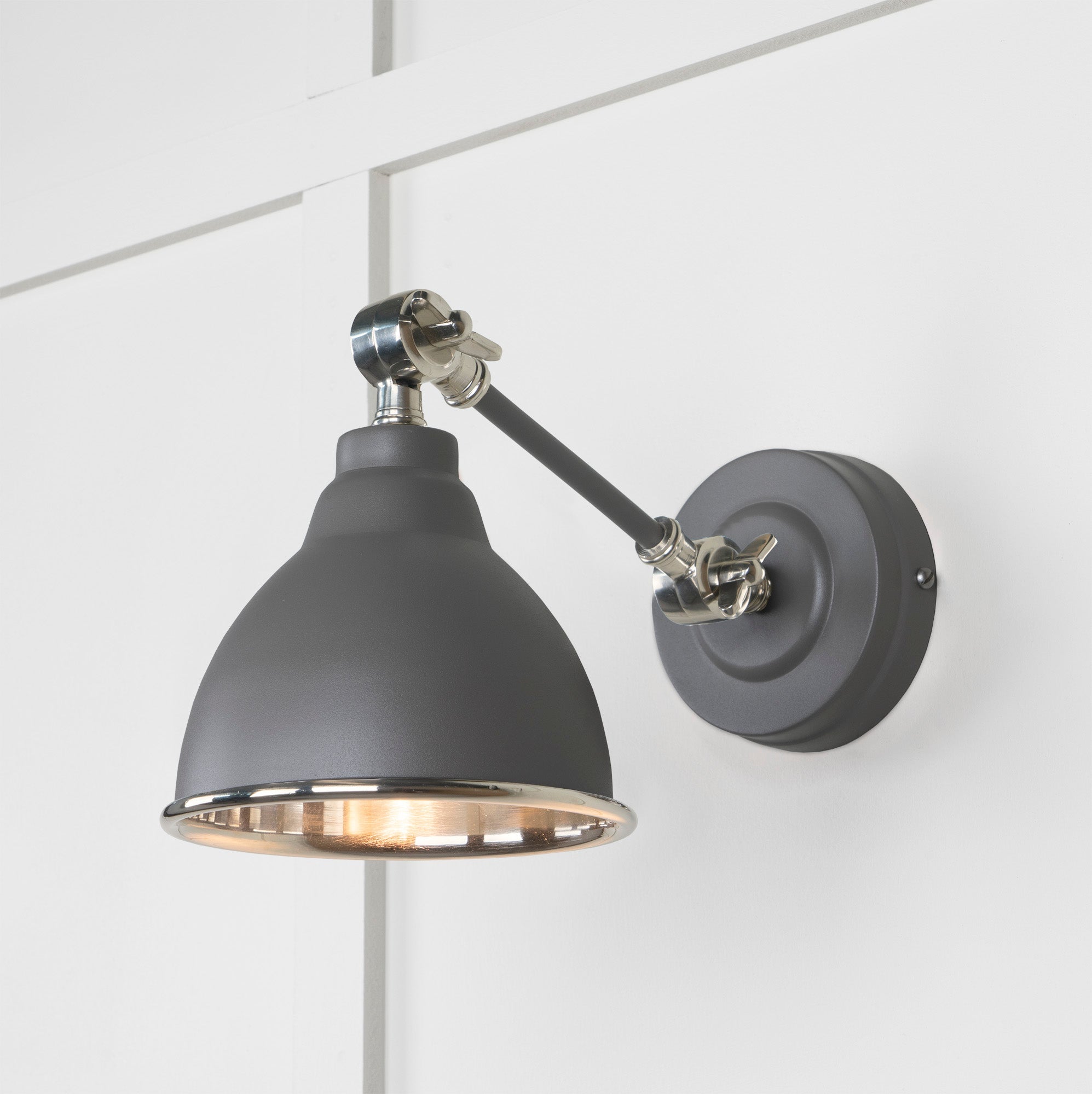 Smooth Nickel Brindley Wall Light | Smooth Nickel Bluff - From the Anvil - EB London