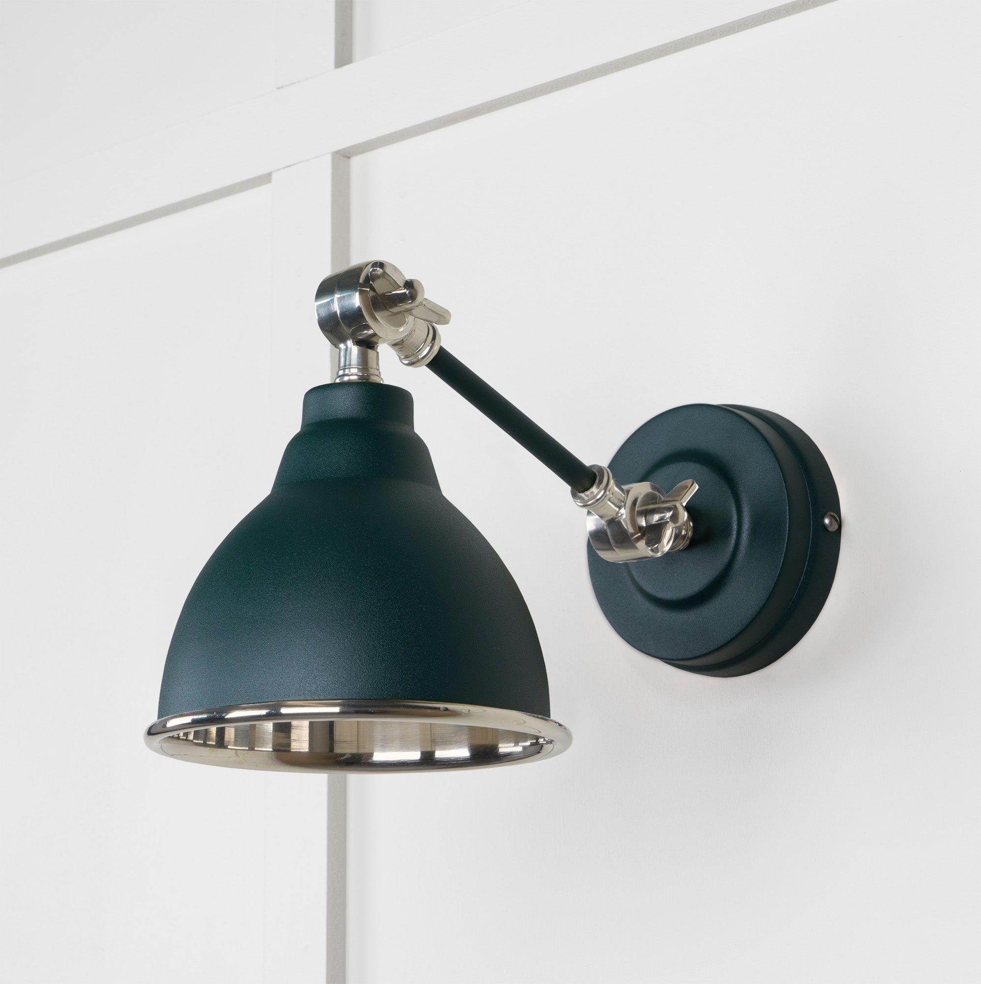 Smooth Nickel Brindley Wall Light | Smooth Nickel Dingle - From the Anvil - EB London