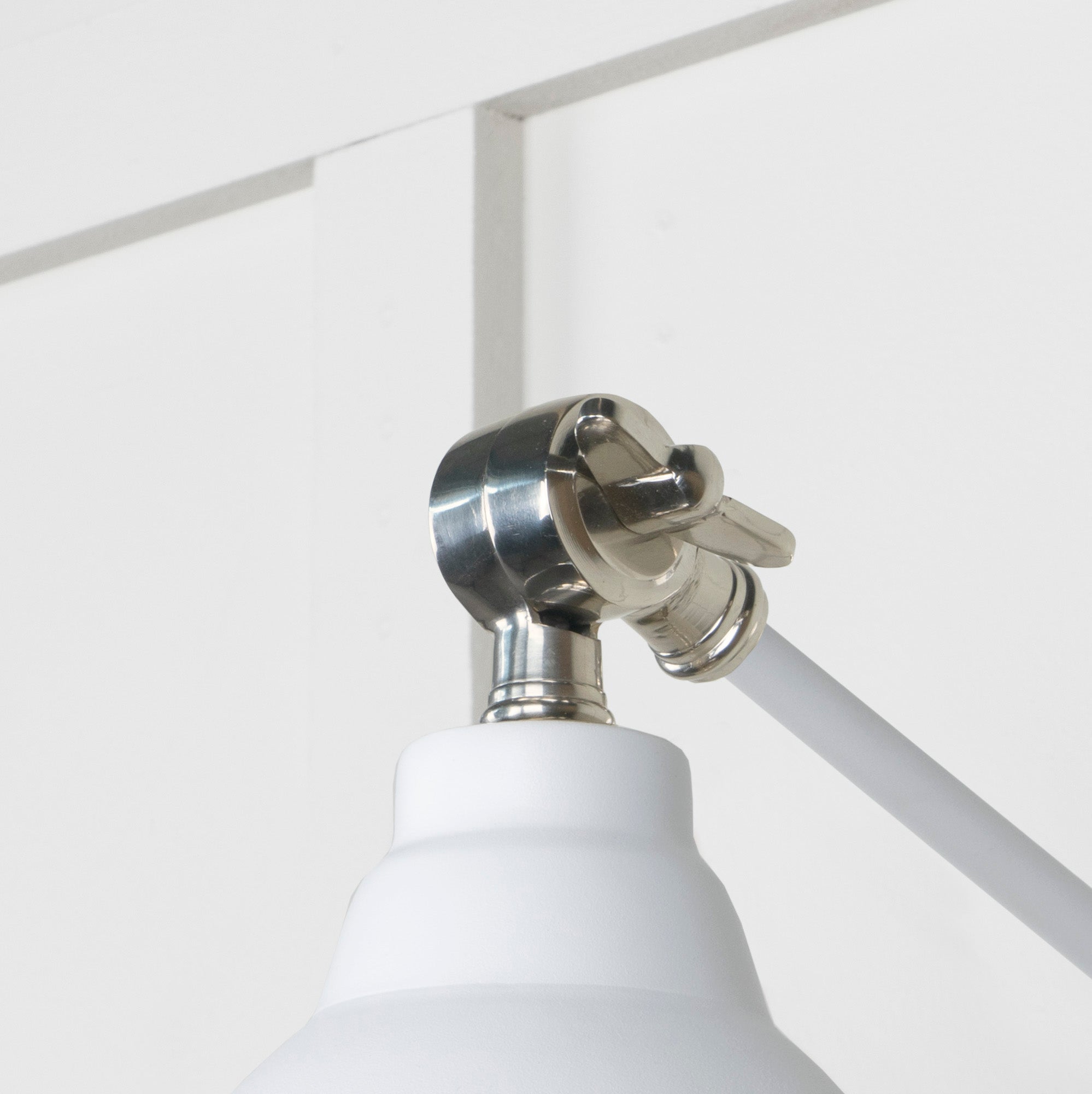 Smooth Nickel Brindley Wall Light | Smooth Nickel Flock - From the Anvil - EB London