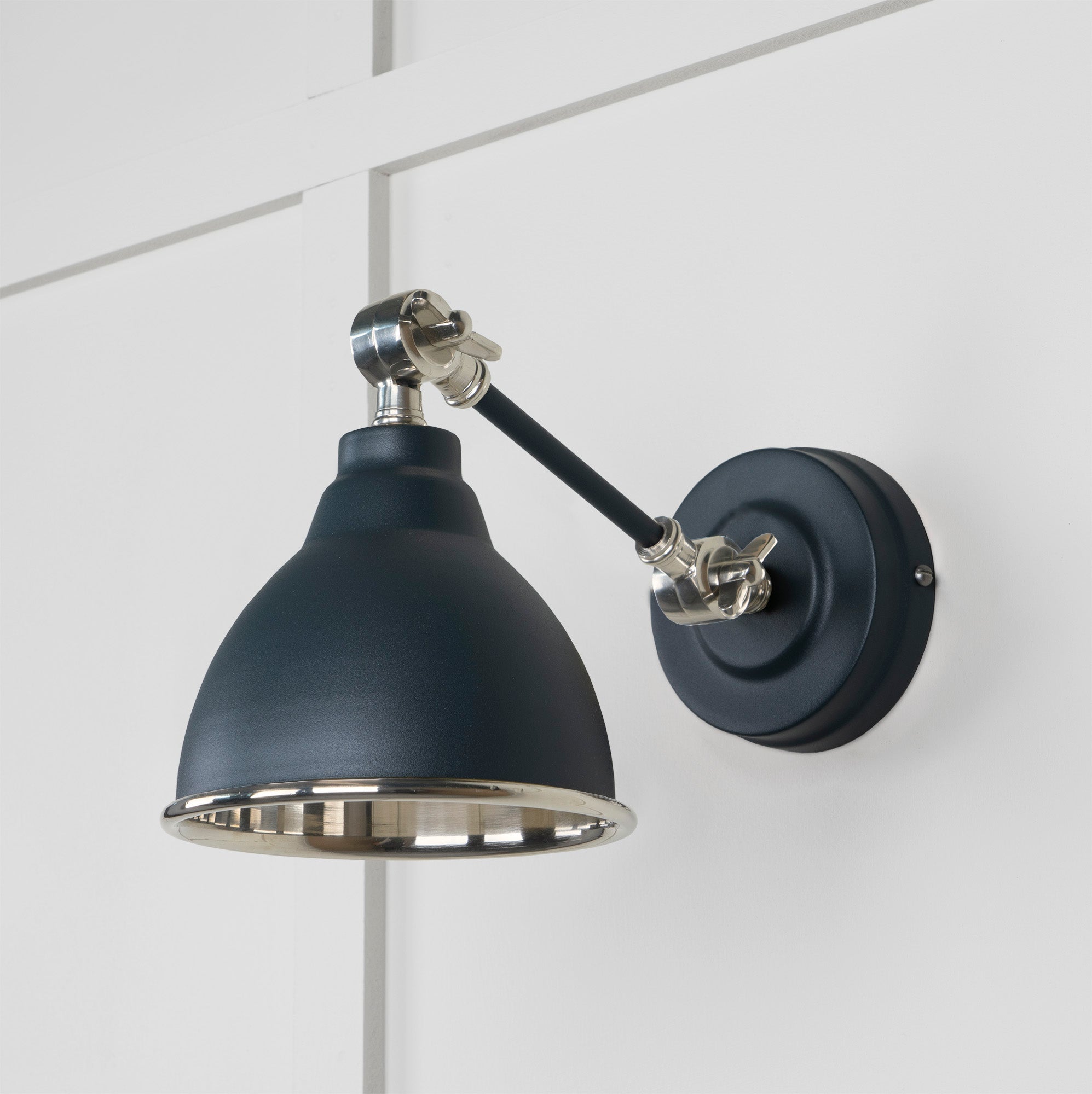 Smooth Nickel Brindley Wall Light | Smooth Nickel Soot - From the Anvil - EB London