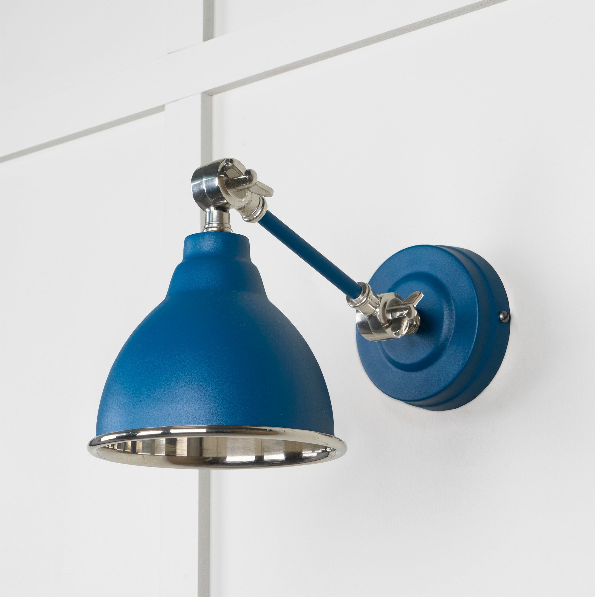 Smooth Nickel Brindley Wall Light | Smooth Nickel Upstream - From the Anvil - EB London