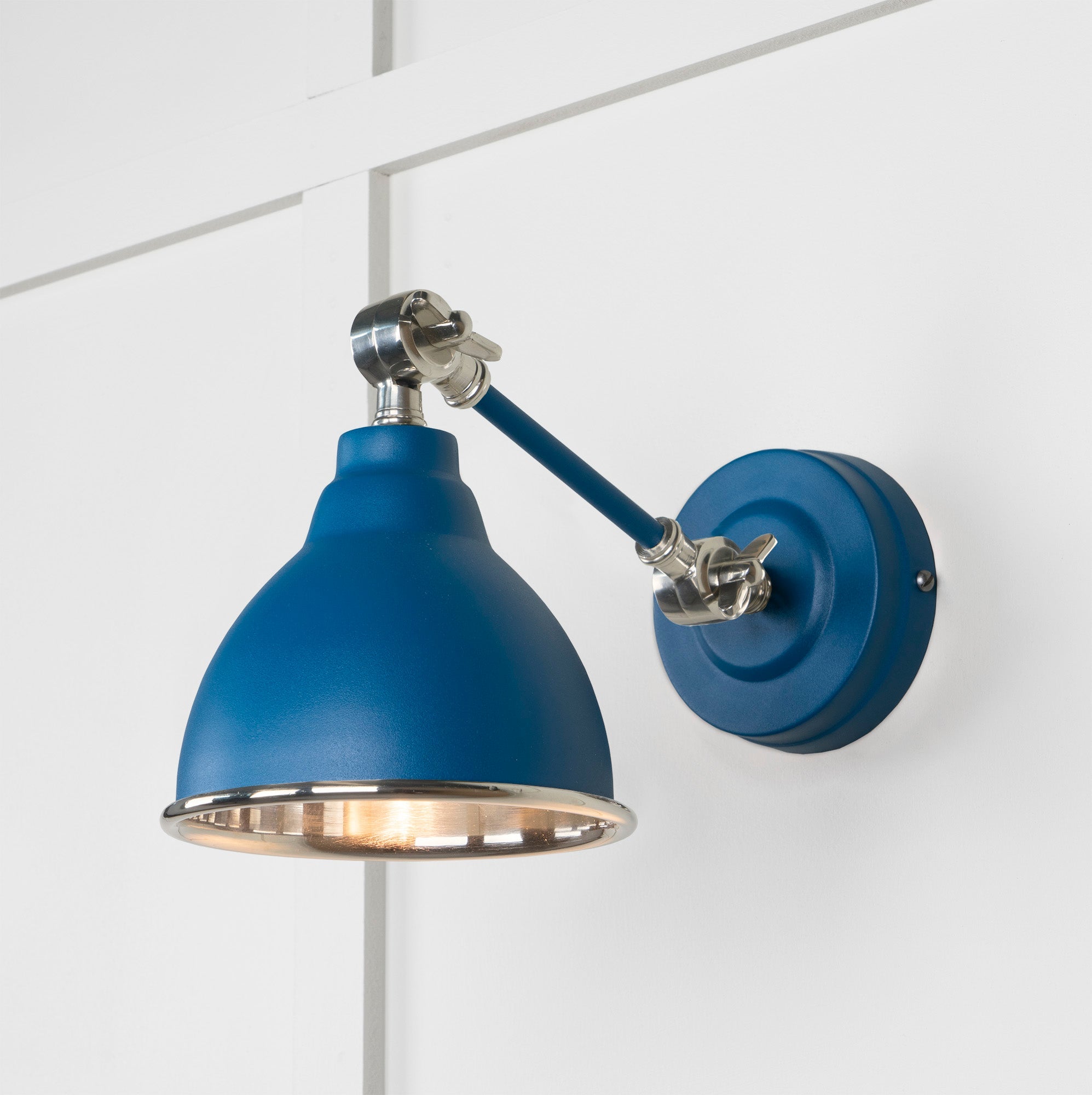 Smooth Nickel Brindley Wall Light | Smooth Nickel Upstream - From the Anvil - EB London