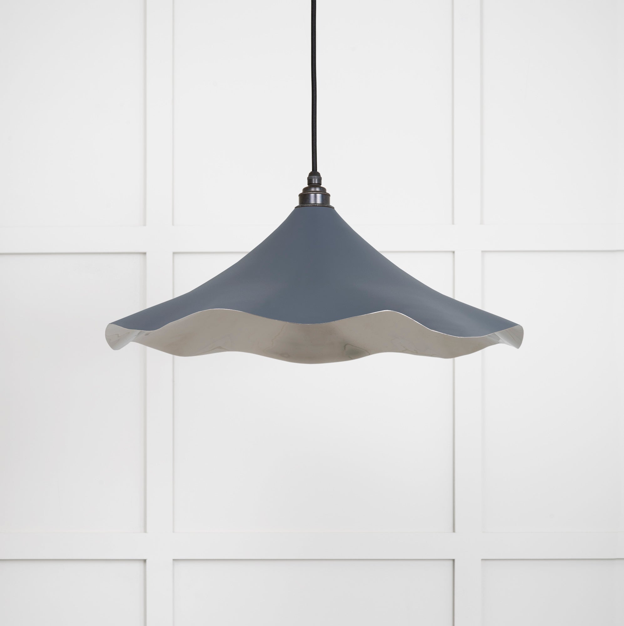 Smooth Nickel Flora Pendant | Slate - From The Anvil - EB London