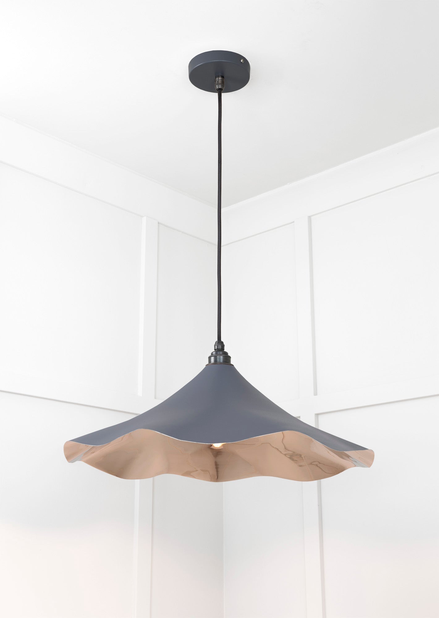 Smooth Nickel Flora Pendant | Slate - From The Anvil - EB London