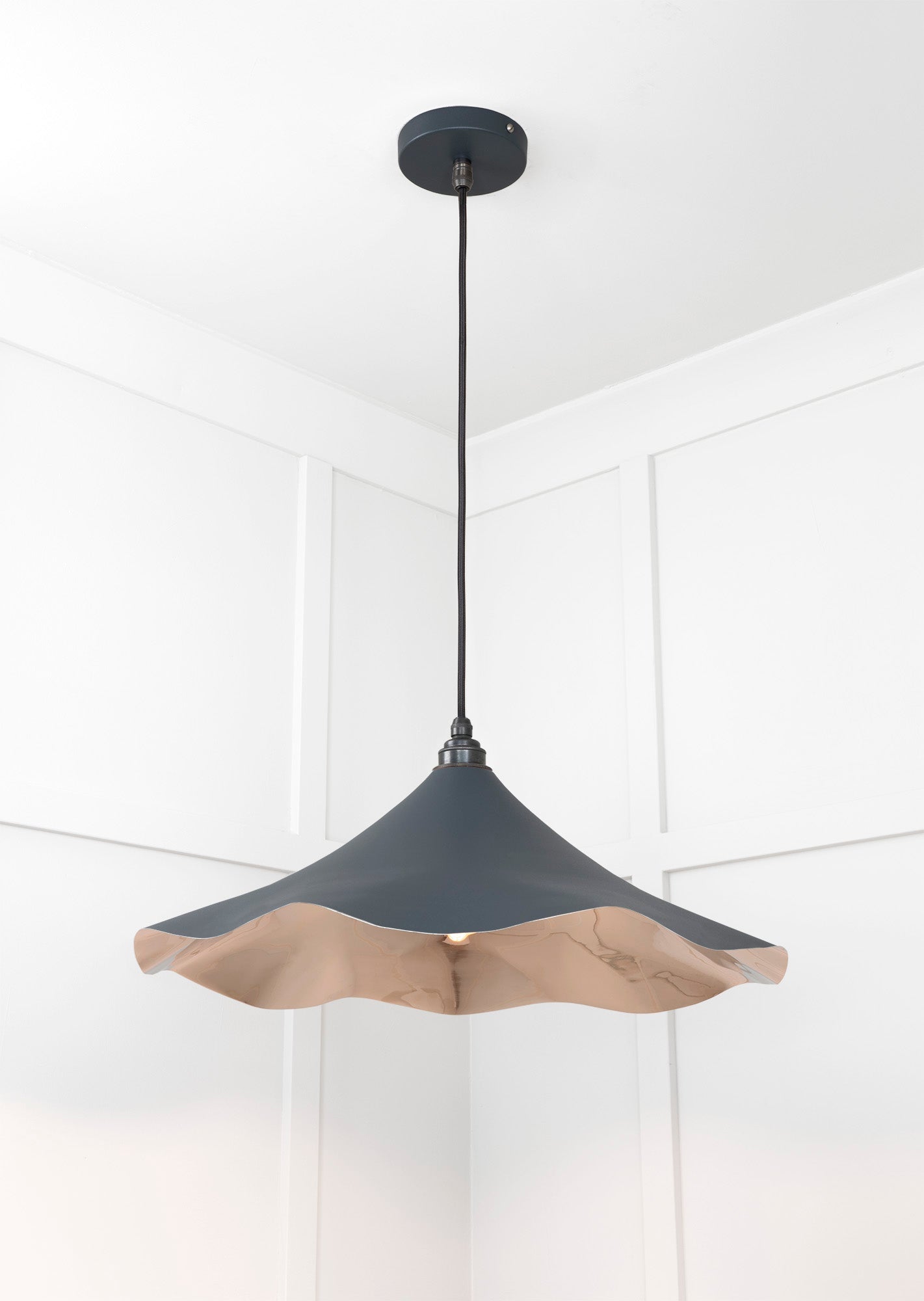 Smooth Nickel Flora Pendant | Soot - From The Anvil - EB London