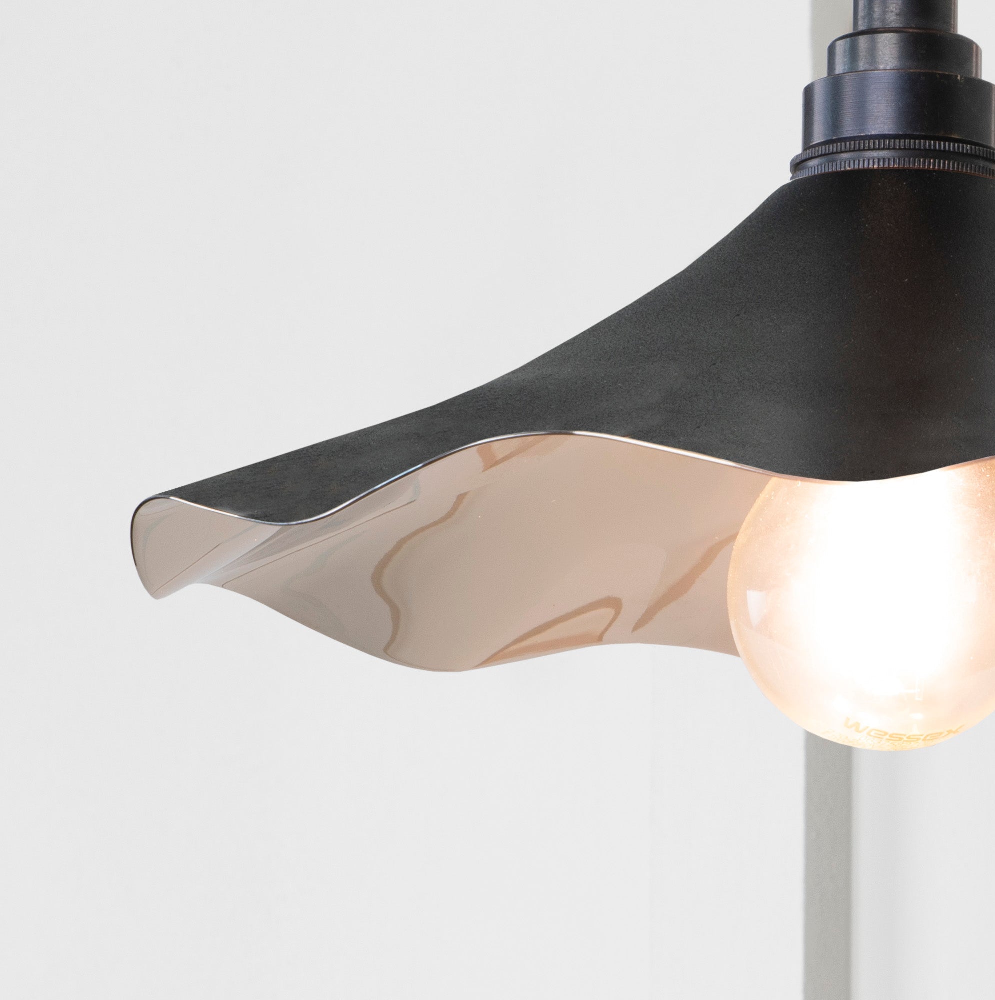 Smooth Nickel Flora Wall Light | Elan Black - From The Anvil - EB London