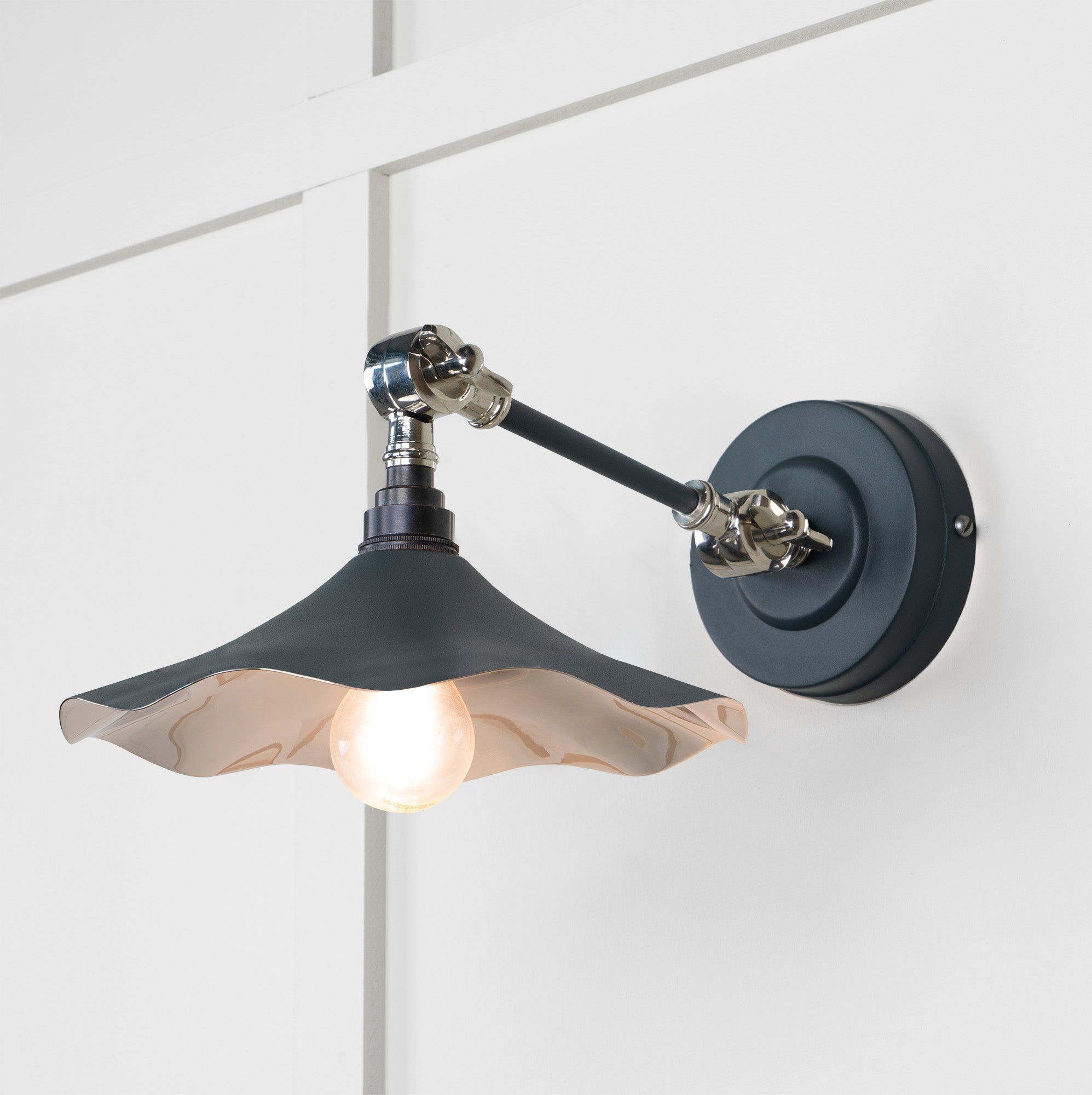 Smooth Nickel Flora Wall Light | Soot - From The Anvil - EB London