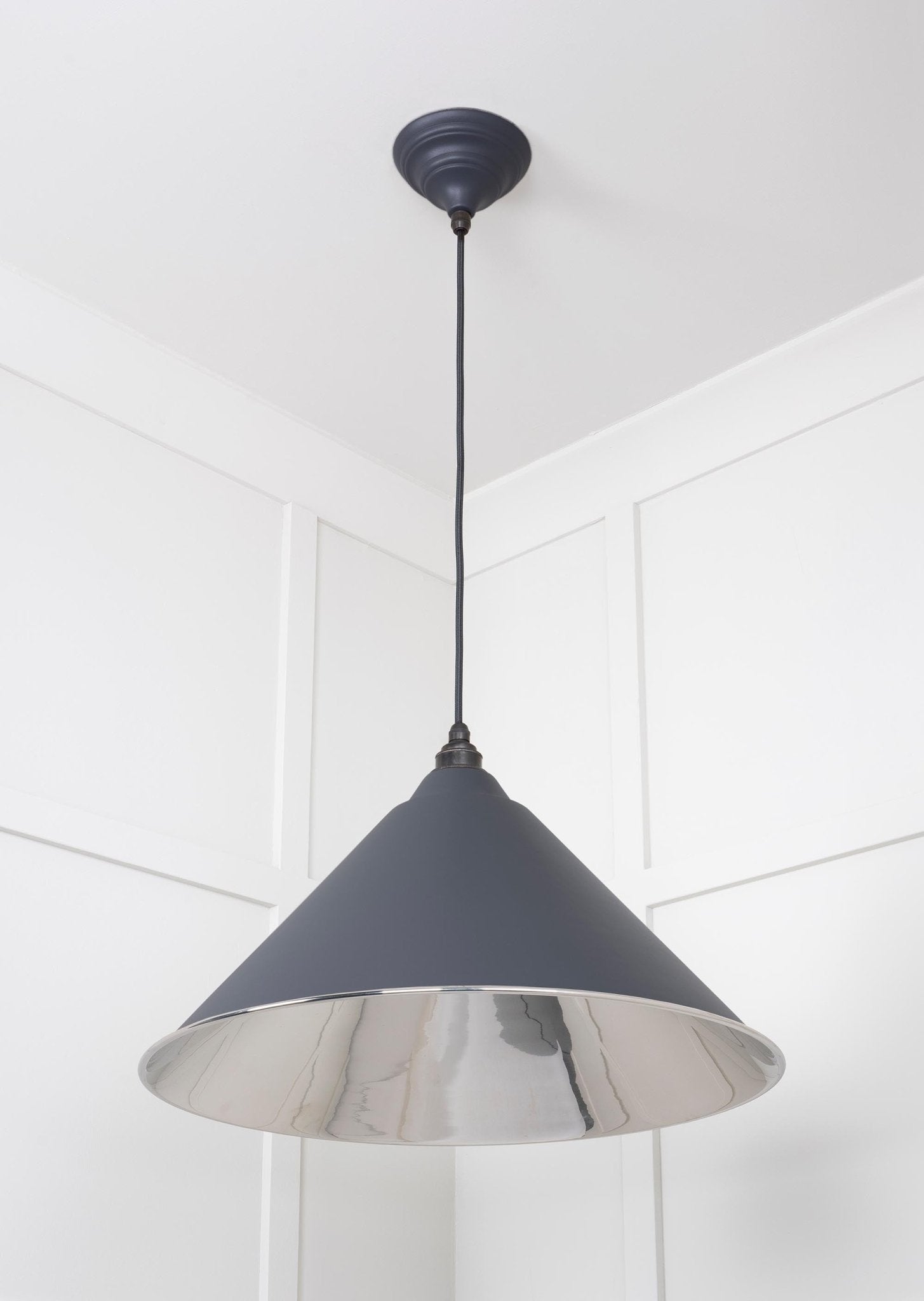 Smooth Nickel Hockley Pendant | Slate - From The Anvil - EB London