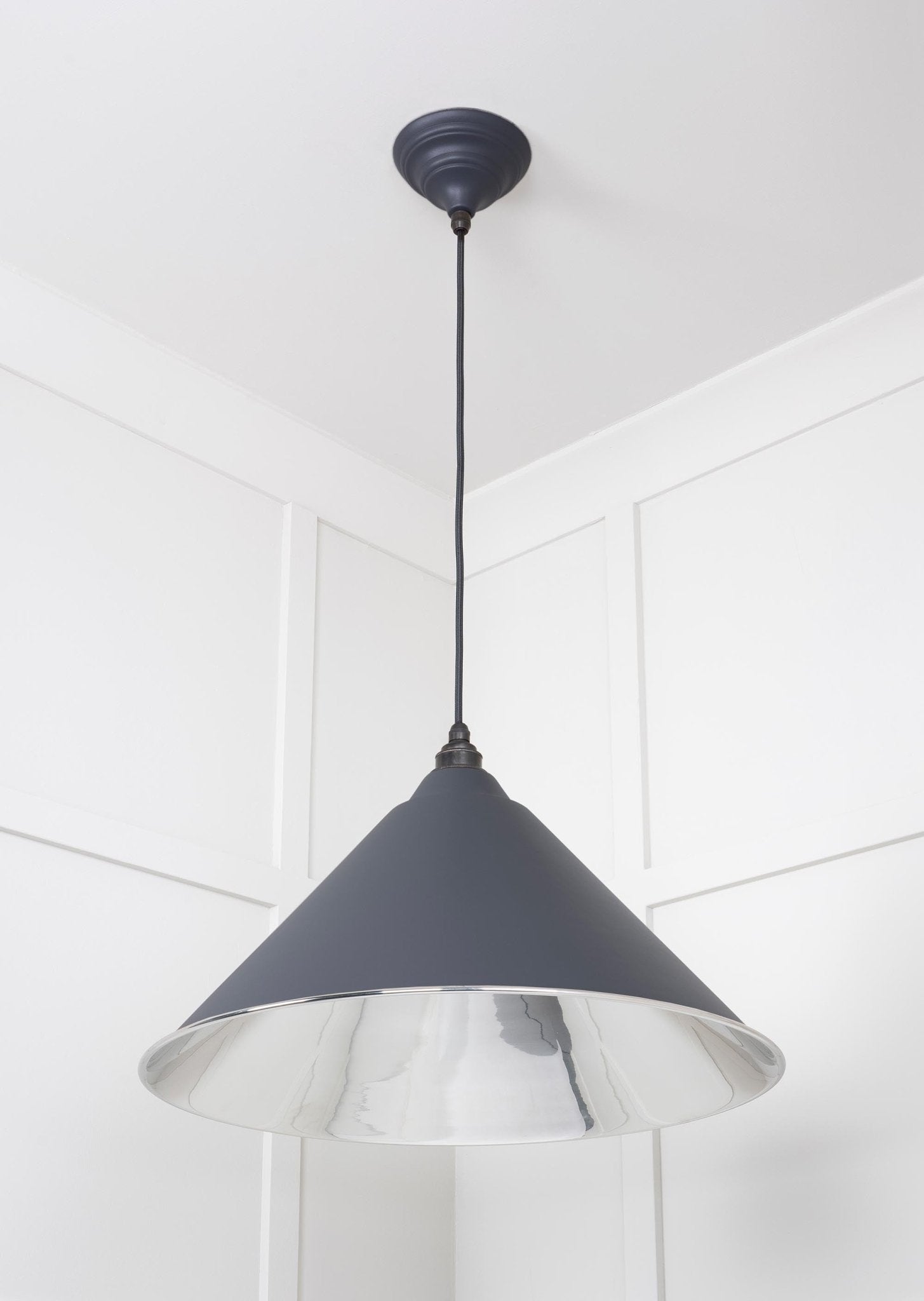 Smooth Nickel Hockley Pendant | Slate - From The Anvil - EB London