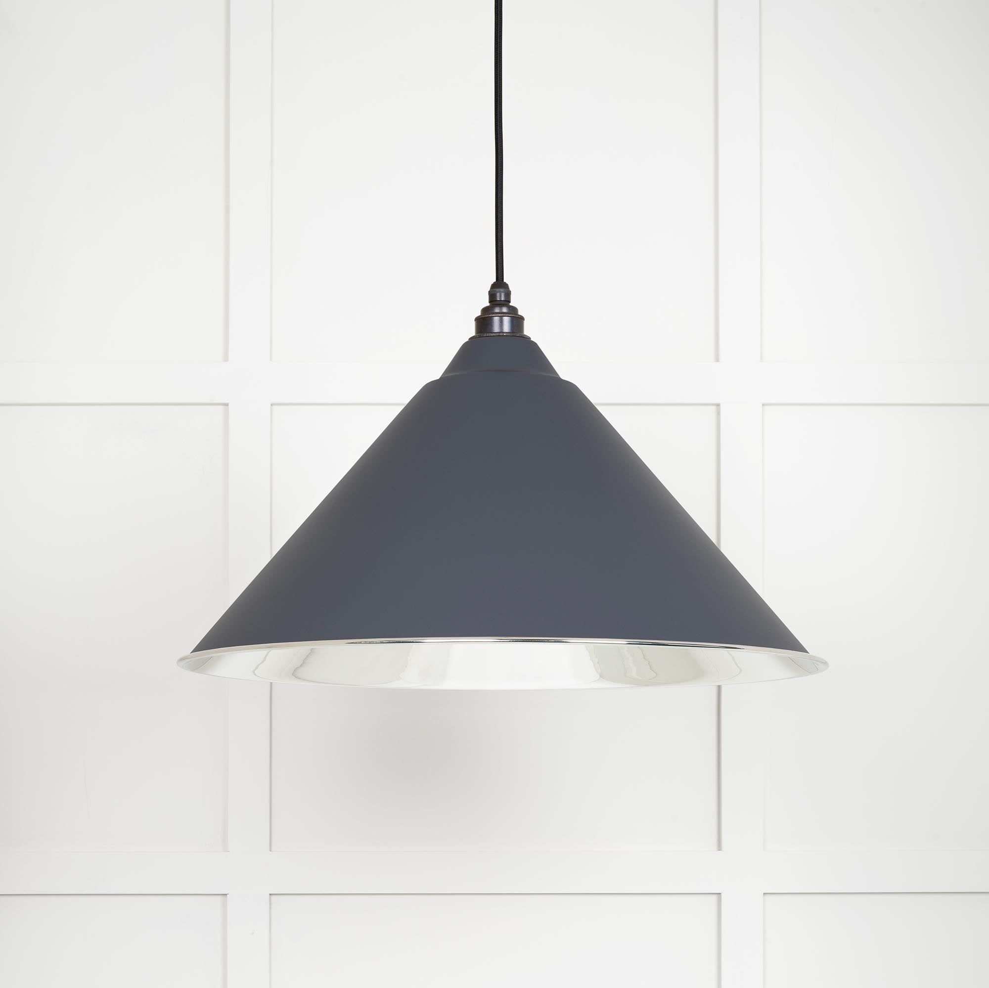 Smooth Nickel Hockley Pendant | Slate - From The Anvil - EB London