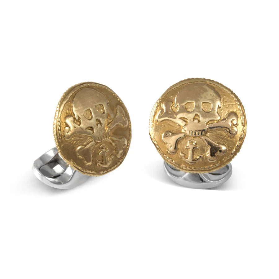 Sterling Silver 230 Coin Cufflinks - Skull & Cross Bones – Deakin & Francis - EB London
