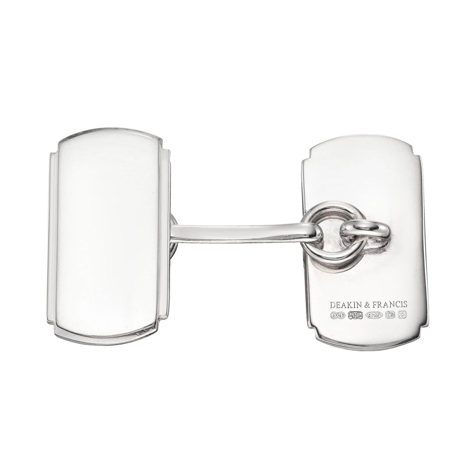 Sterling Silver Art Deco Curved Cufflinks - Deakin & Francis