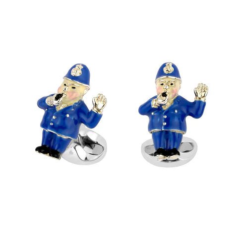 Sterling Silver Blue Enamel Policeman Cufflink – Deakin & Francis - EB London