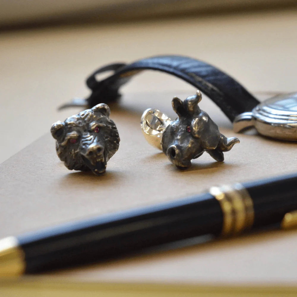 Bull & Bear Cufflinks with Ruby Eyes – Deakin & Francis - EB London