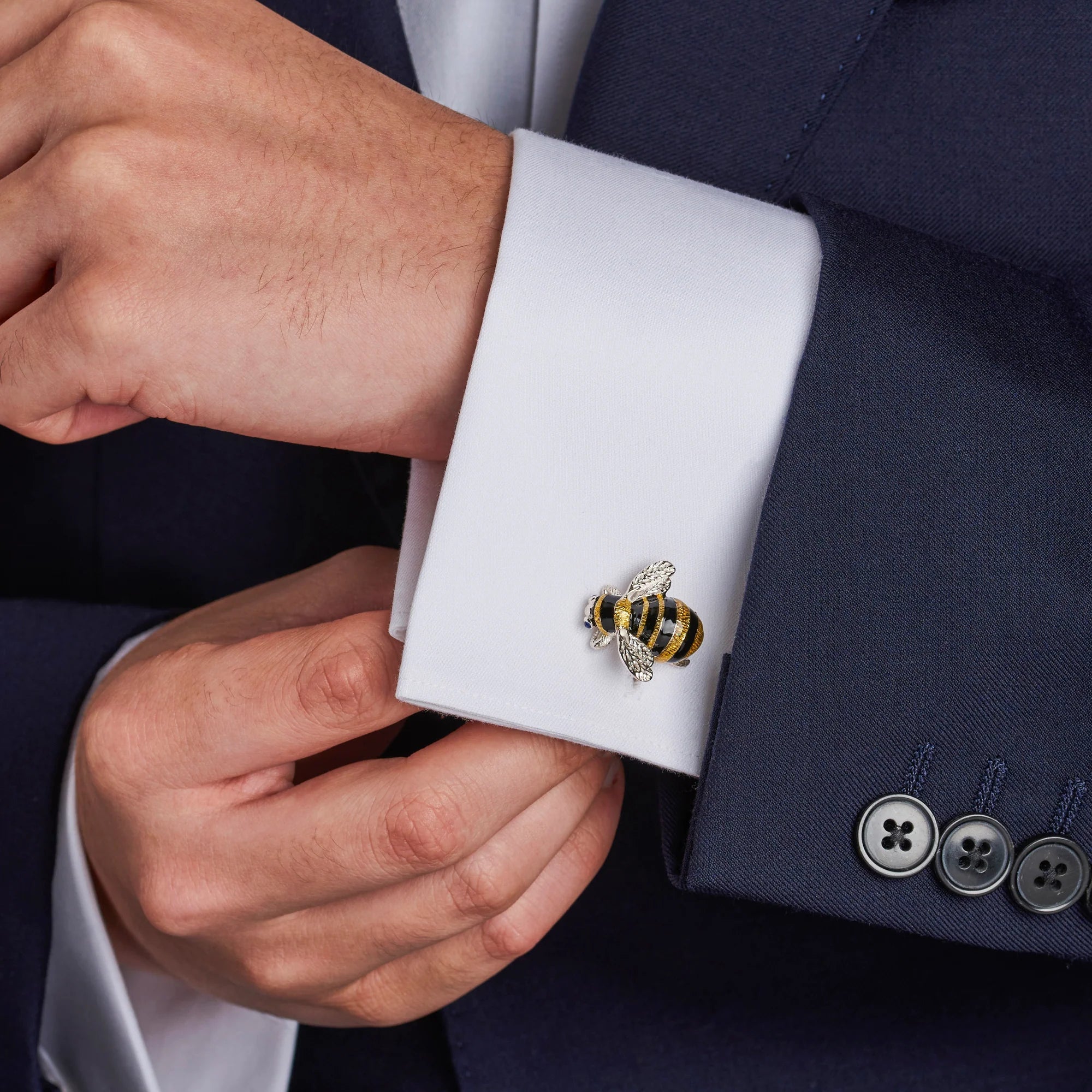 Sterling Silver Bumble Bee Cufflinks – Deakin & Francis - EB London