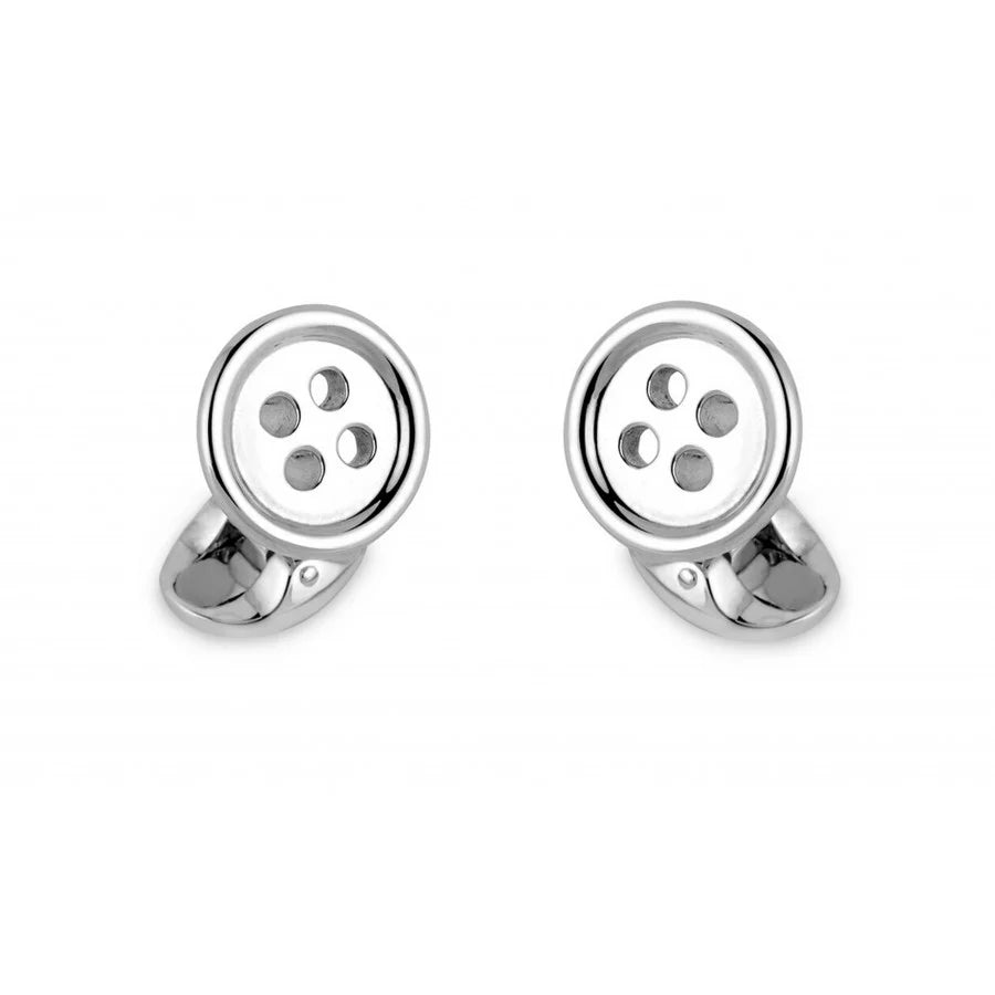 Sterling silver button cufflinks inspired by 16th century designs by Deakin & Francis at EB London