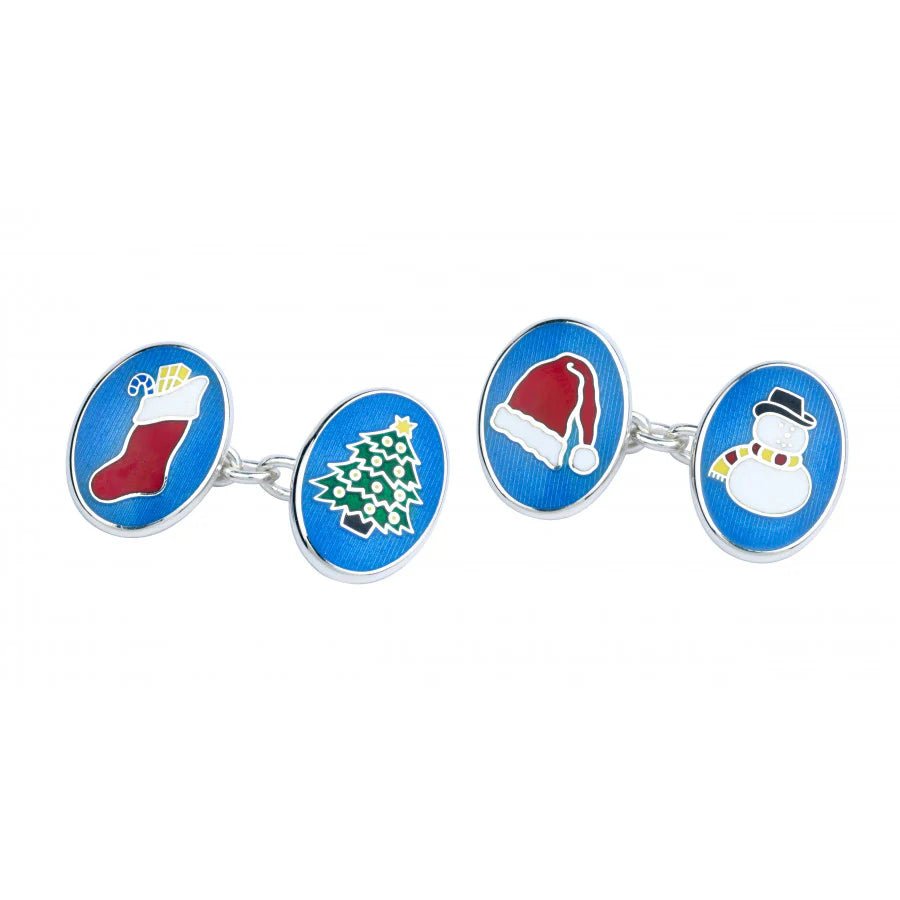 Sterling Silver Christmas Enamelled Cufflinks – Deakin & Francis - EB London