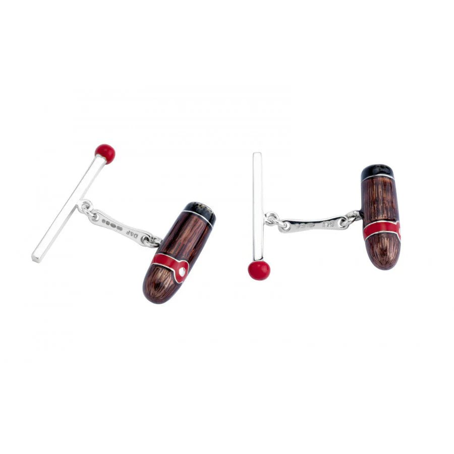 Sterling Silver Cigar and Match Enamel Cufflinks – Deakin & Francis - EB London