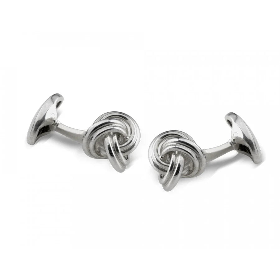 Silver Classic Knot Cufflinks - Deakin & Francis | EB London