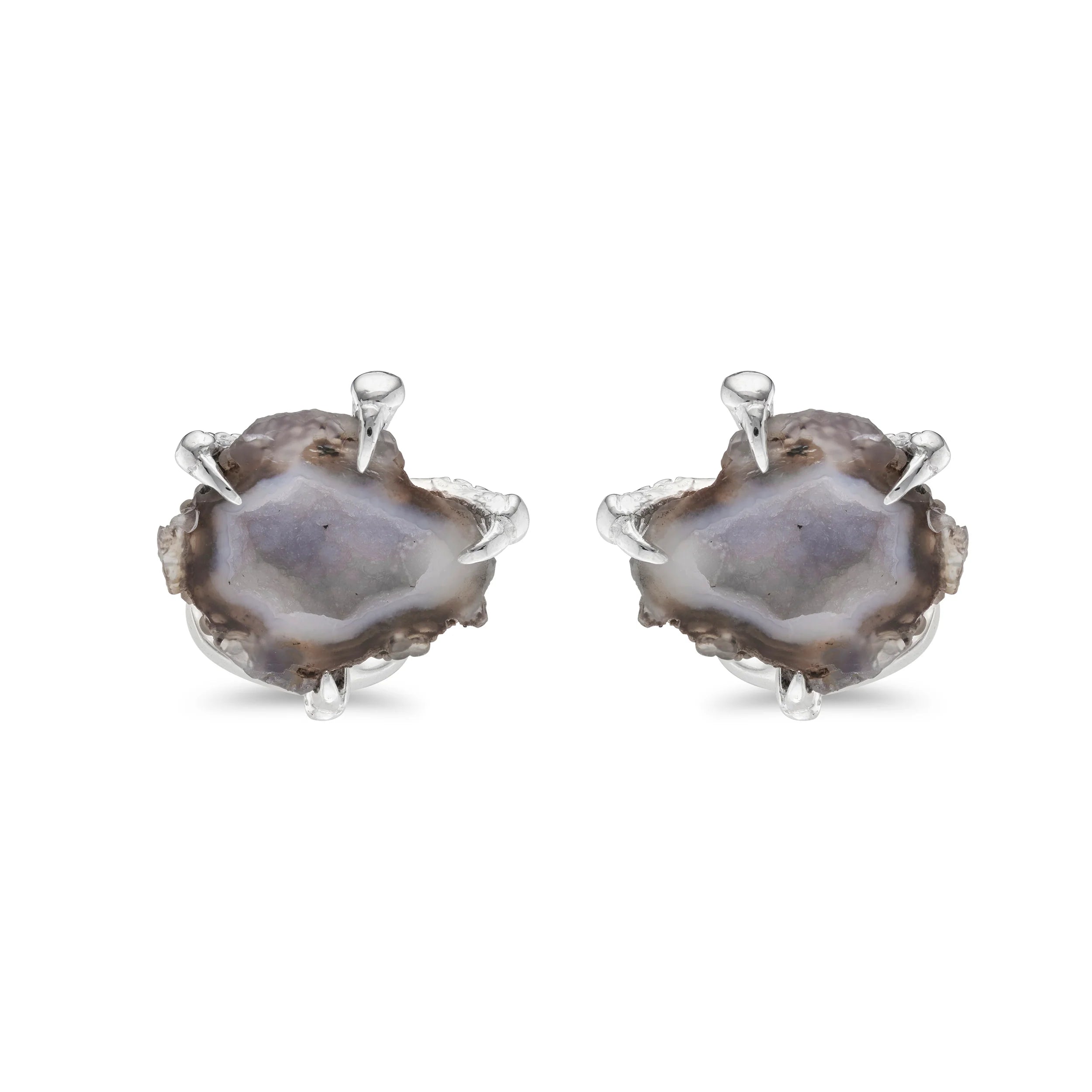 Sterling Silver Claw Cufflinks with Geode Centre – Deakin & Francis - EB London