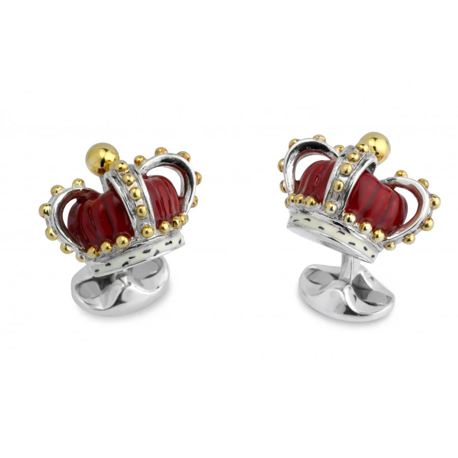 Sterling Silver Crown Cufflinks – Deakin & Francis - EB London