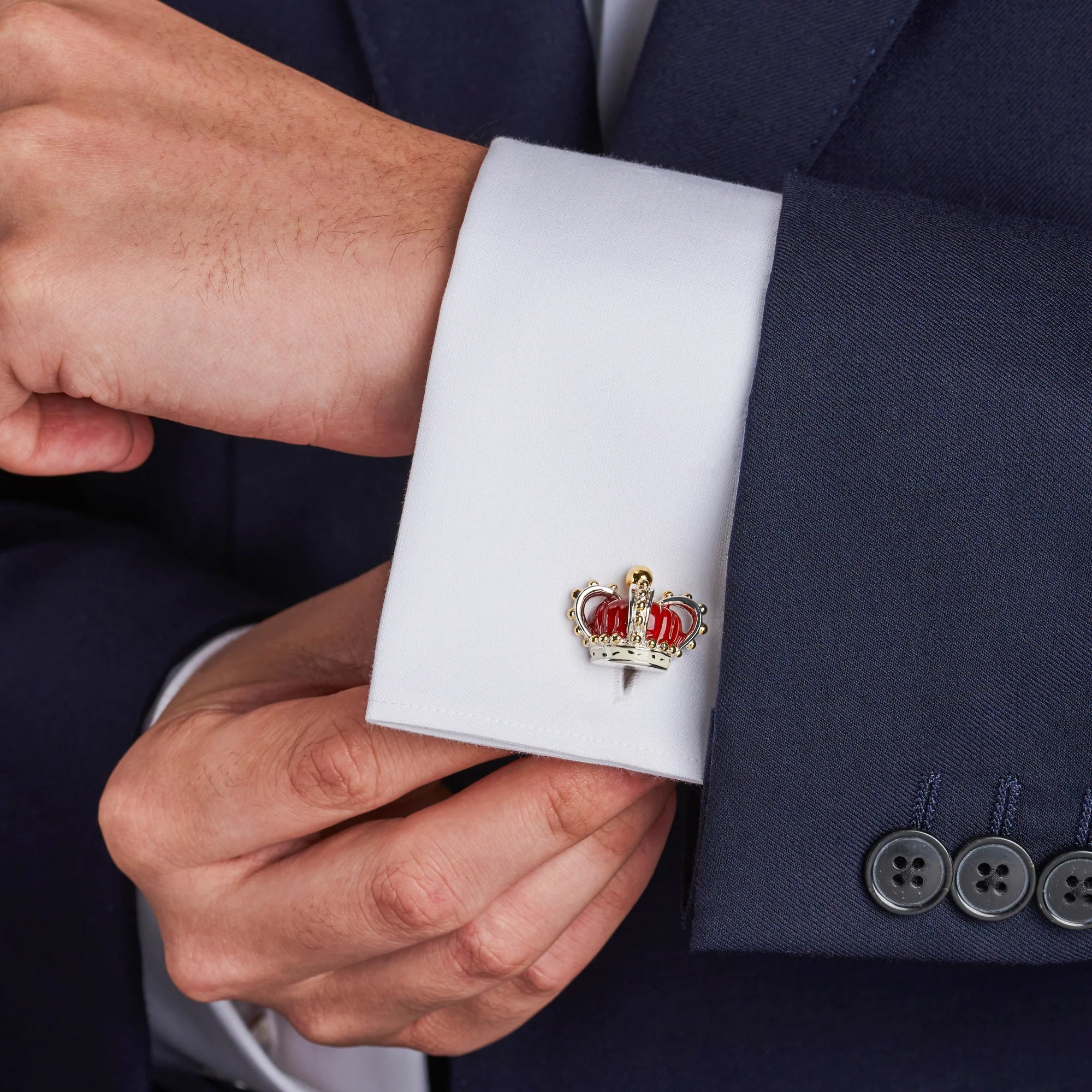 Silver Crown Cufflinks – Deakin & Francis - EB London