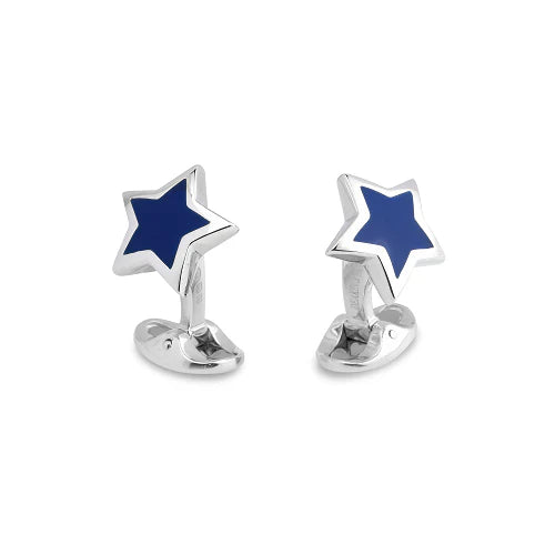 Blue Enamel Star Cufflinks | Deakin & Francis