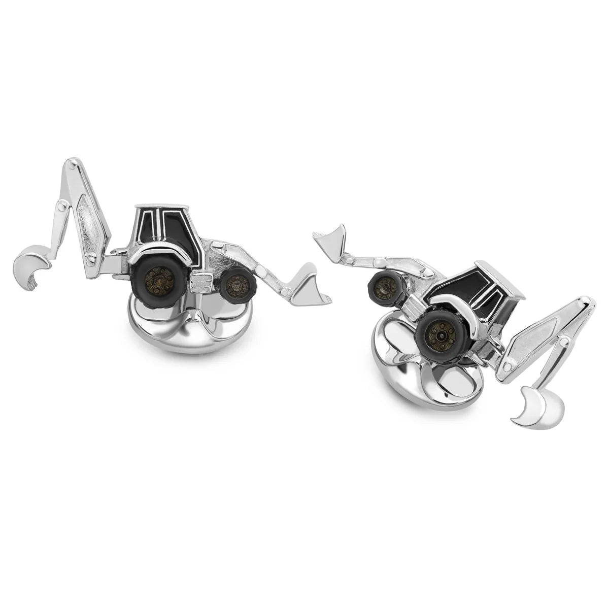 Silver Enamel Digger Cufflinks - Deakin & Francis | EB London