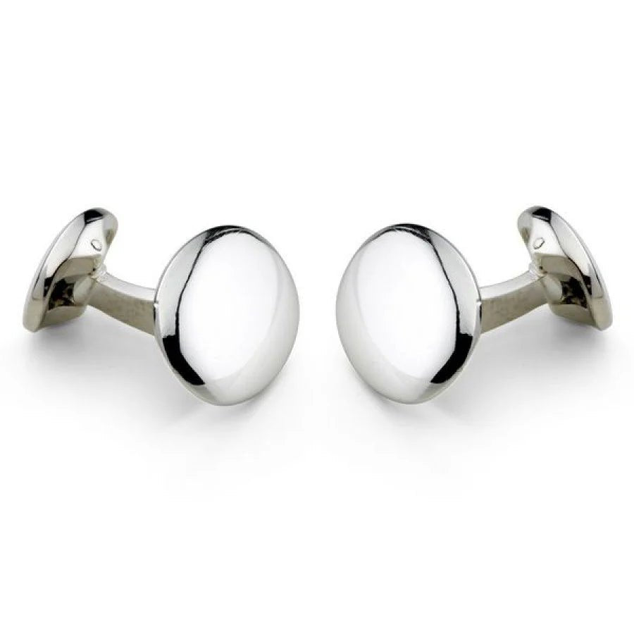 Sterling Silver Domed Oval Springback Cufflinks – Deakin & Francis - EB London