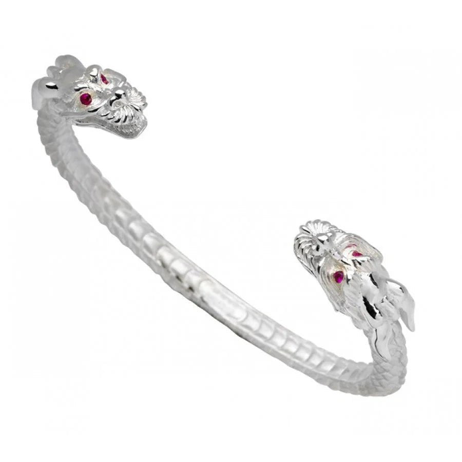 Sterling Silver Dragon Bangle With Ruby Eyes – Deakin & Francis - EB London