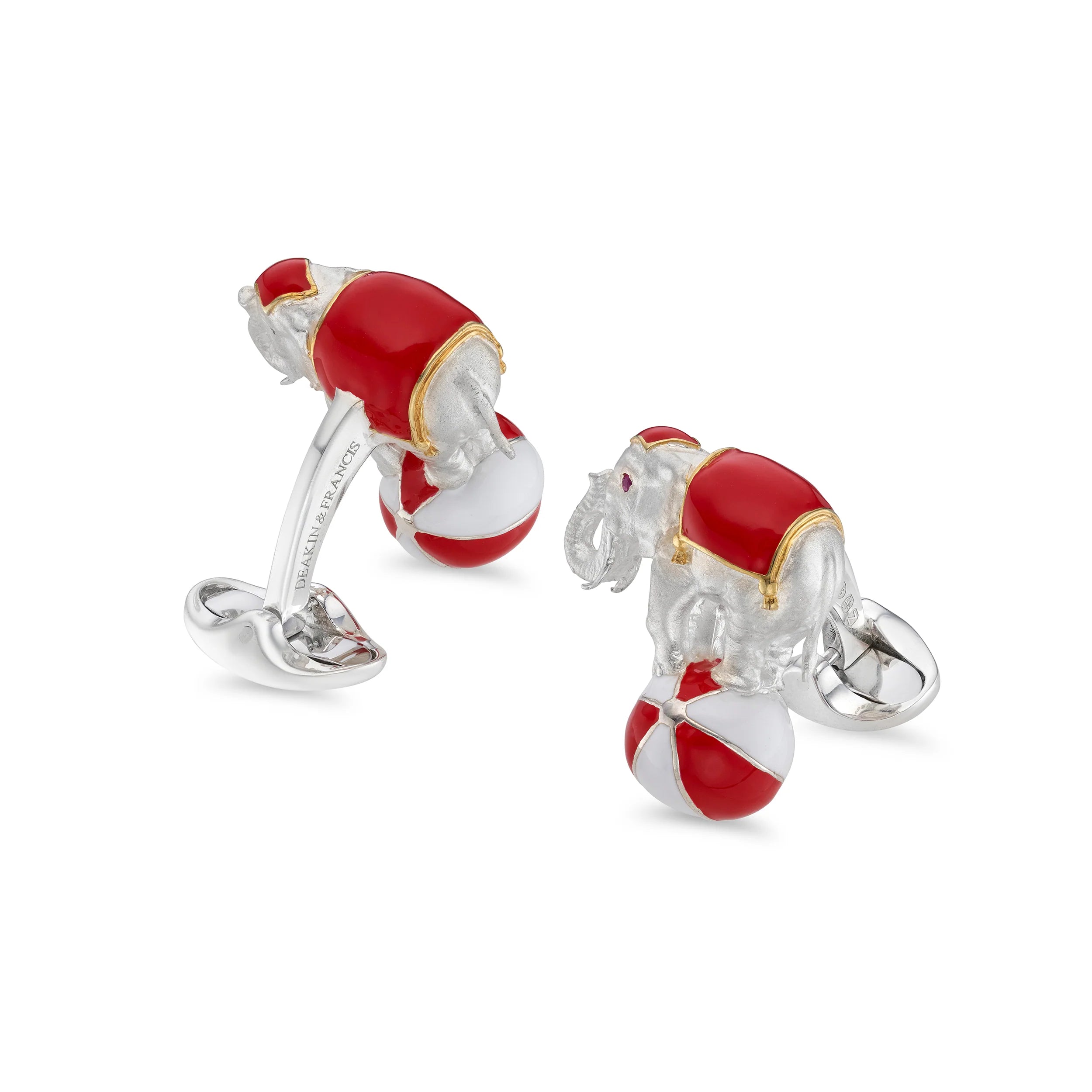Elephant on a Red Ball Cufflinks with Ruby Eyes – Deakin & Francis - EB London