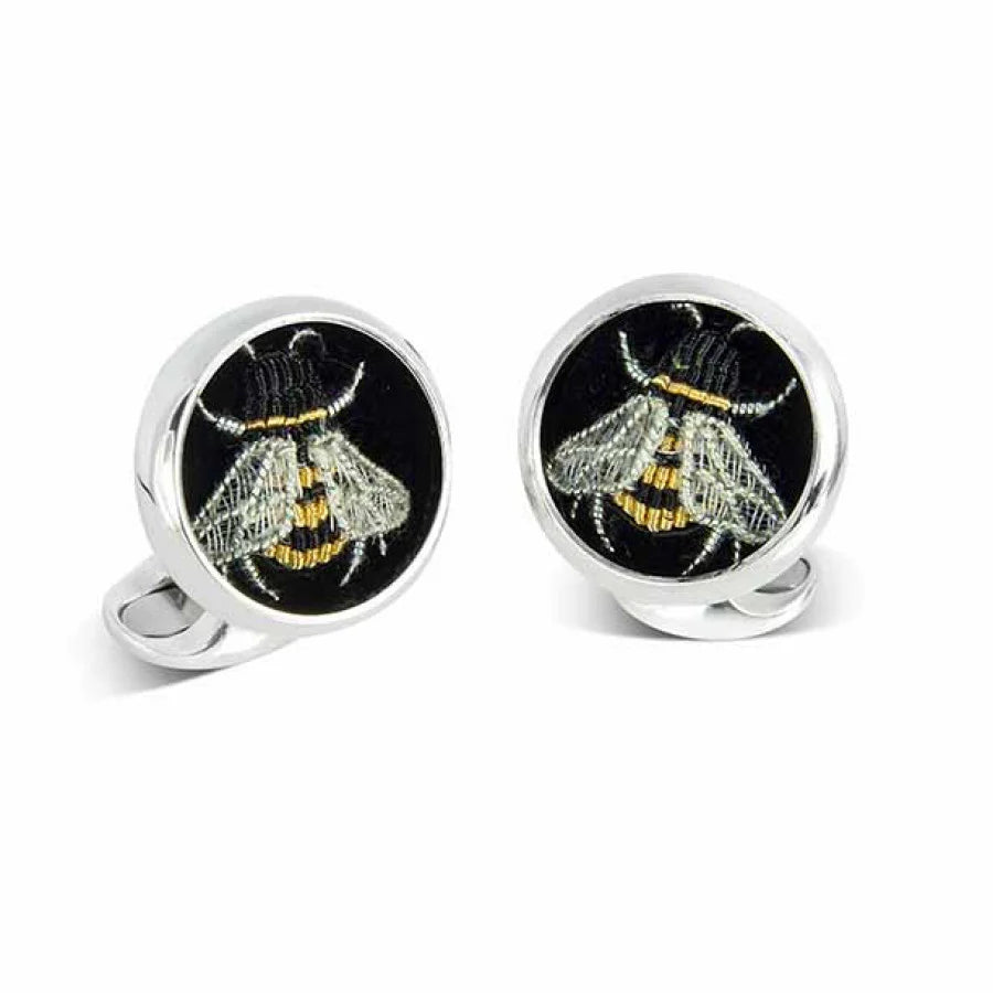 Sterling Silver Embroidered Bee Cufflinks – Deakin & Francis - EB London