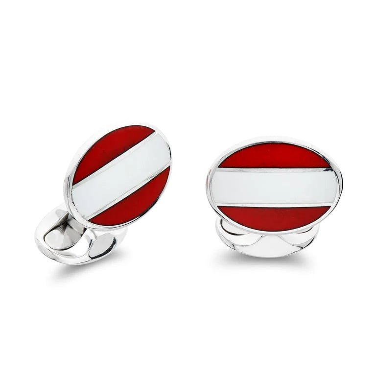 Sterling Silver Enamel Austrian Flag Cufflinks – Deakin & Francis - EB London