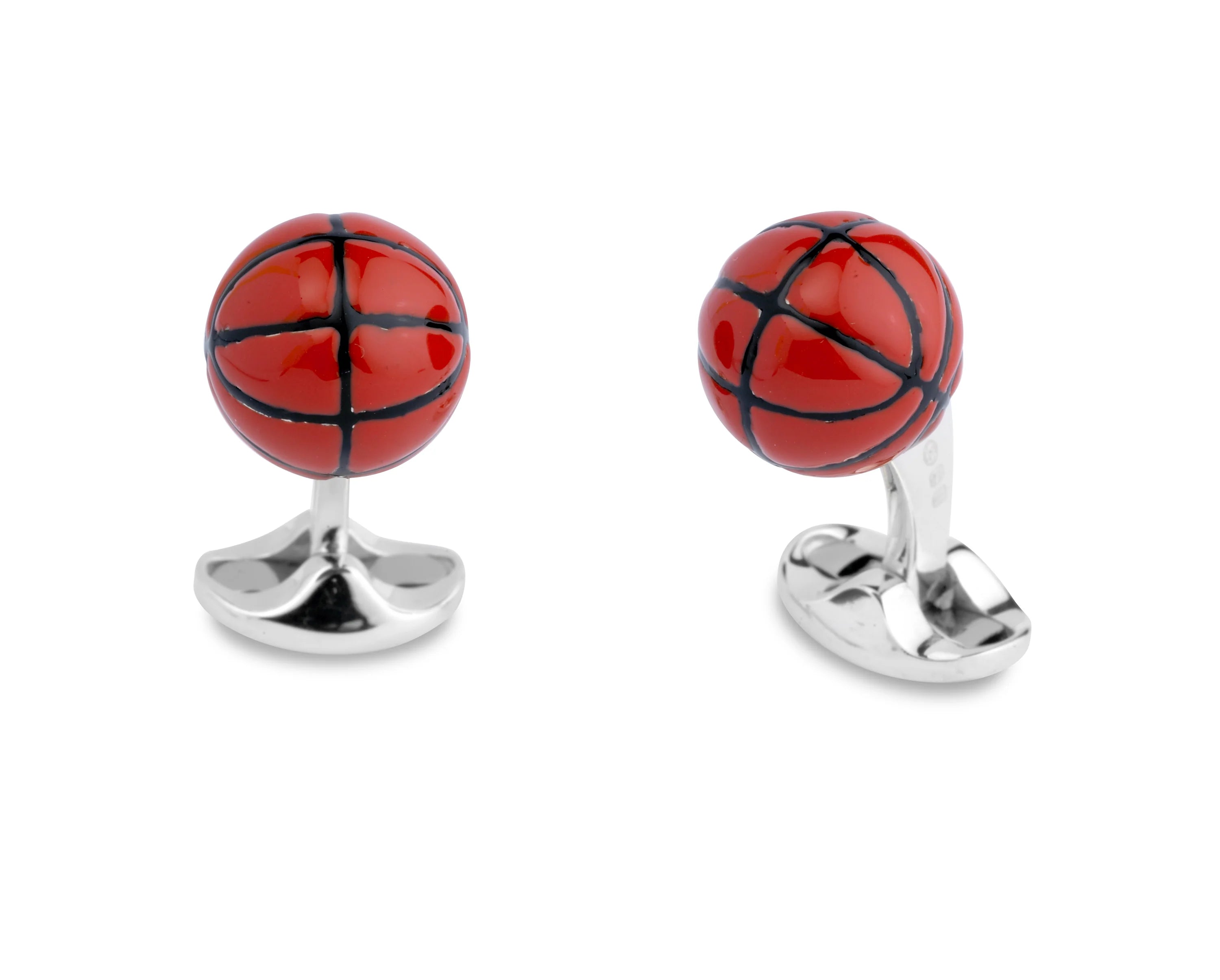 Sterling Silver Enamel Basketball Cufflinks - Deakin & Francis | EB London